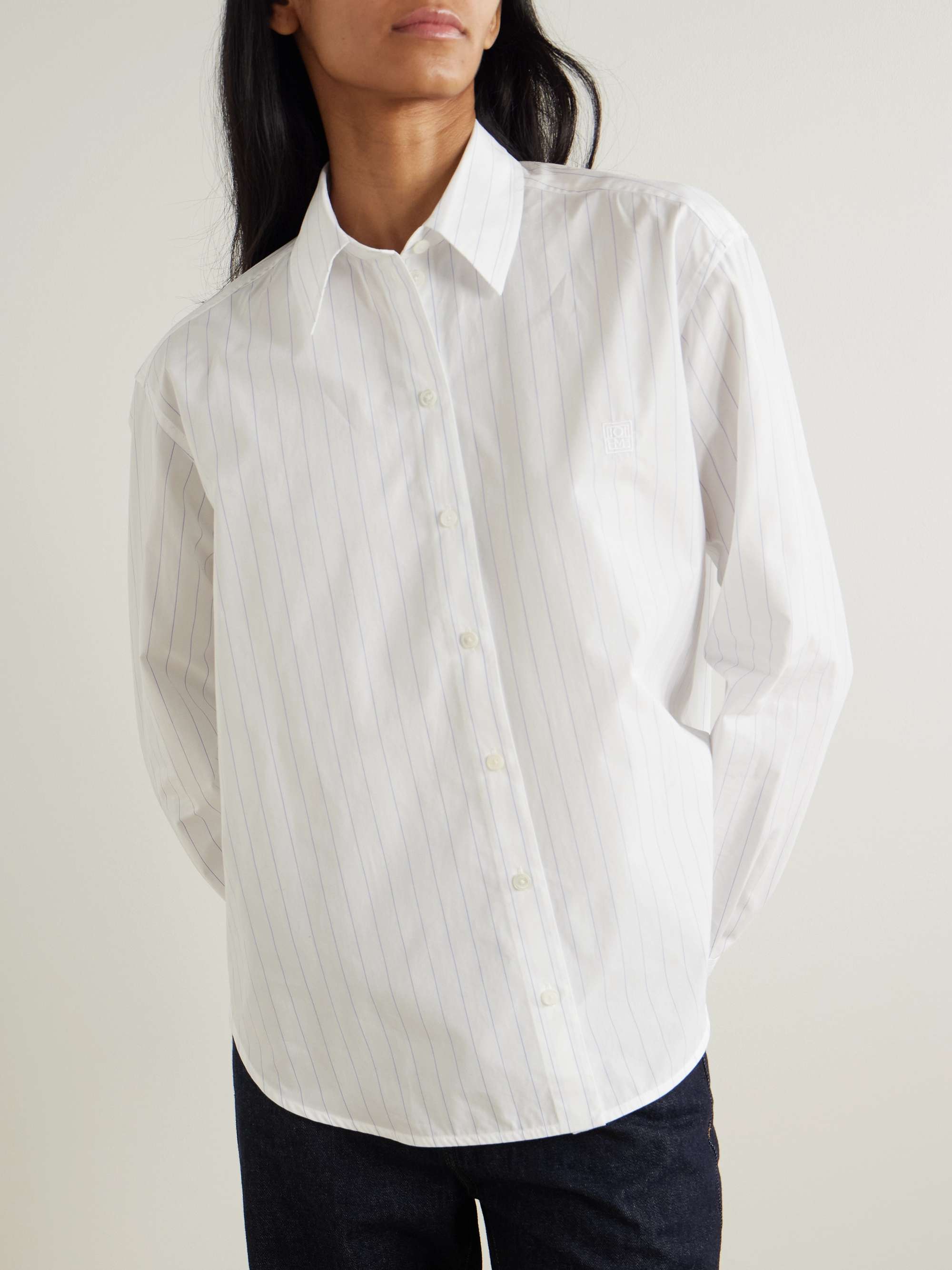 Striped organic cotton-poplin shirt view
