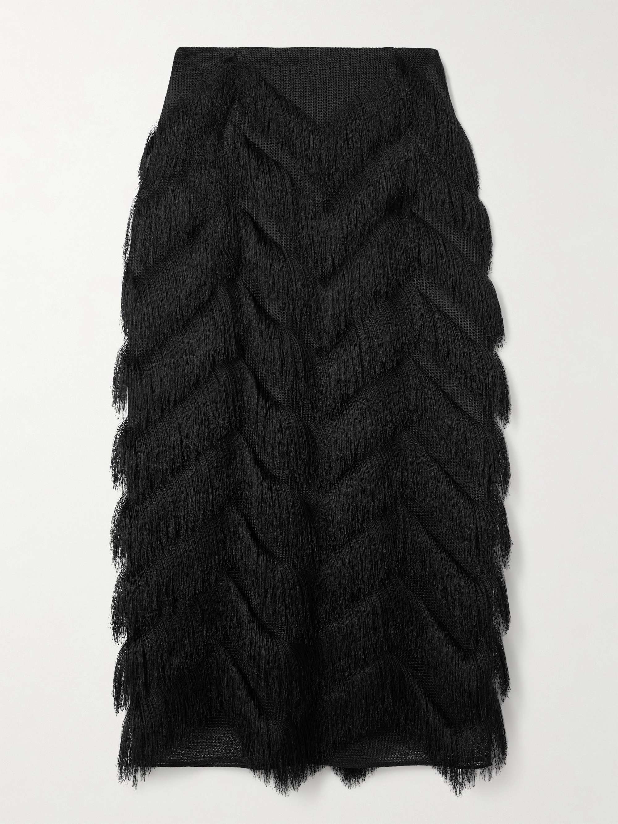 Lorelei fringed mesh midi skirt view