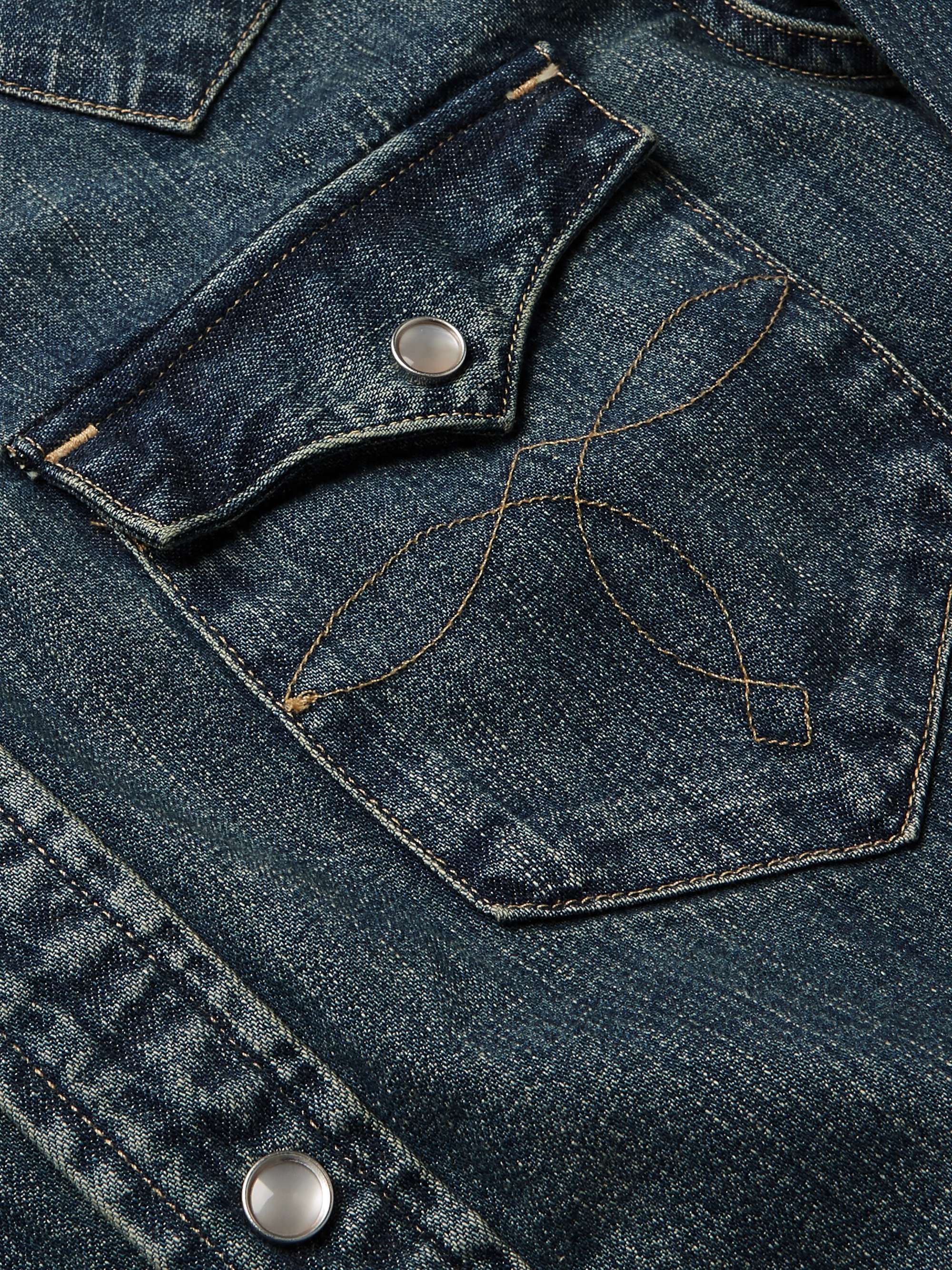 Slim-Fit Denim Western Shirt view