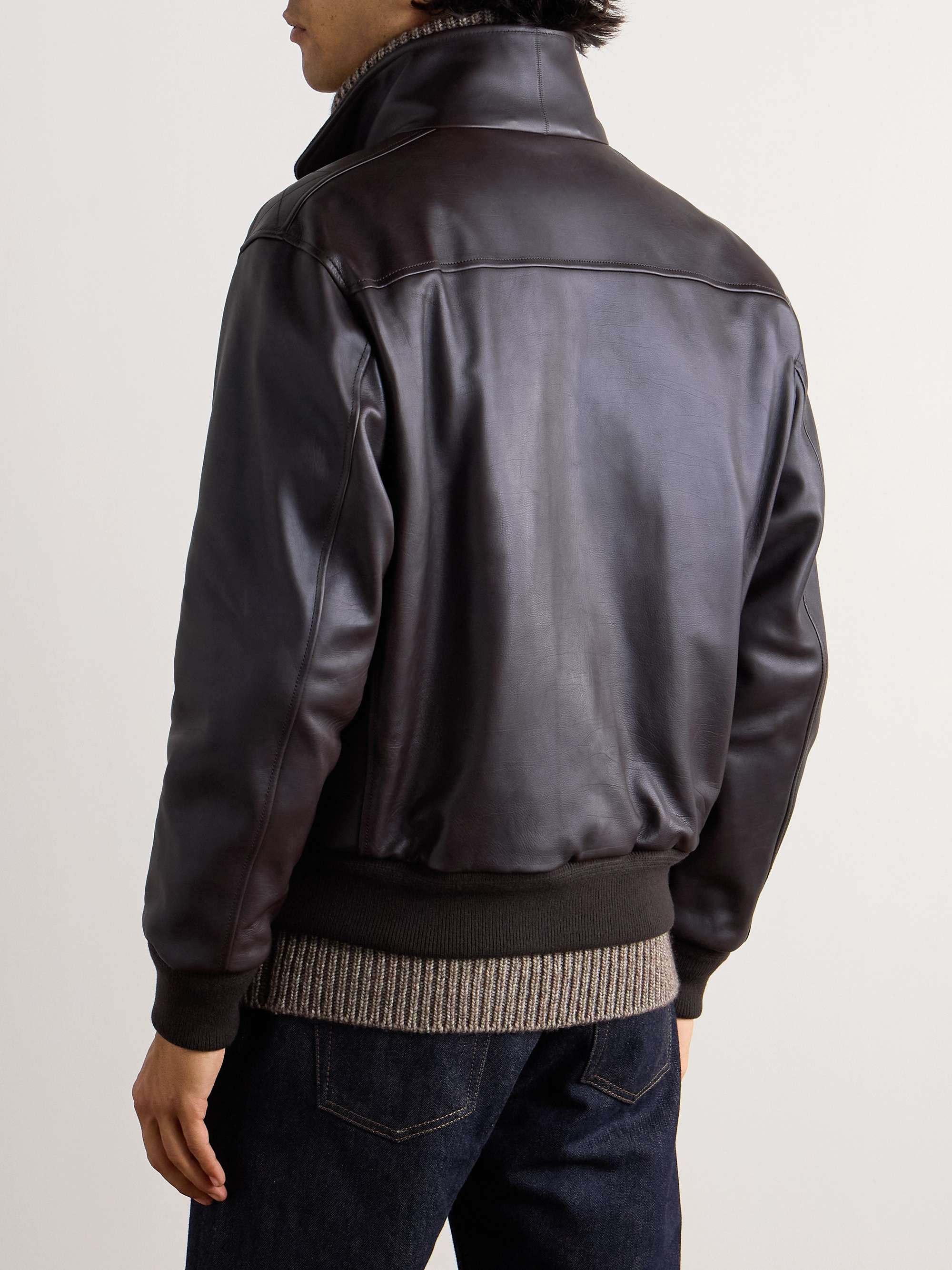 Johnie Leather Bomber Jacket view