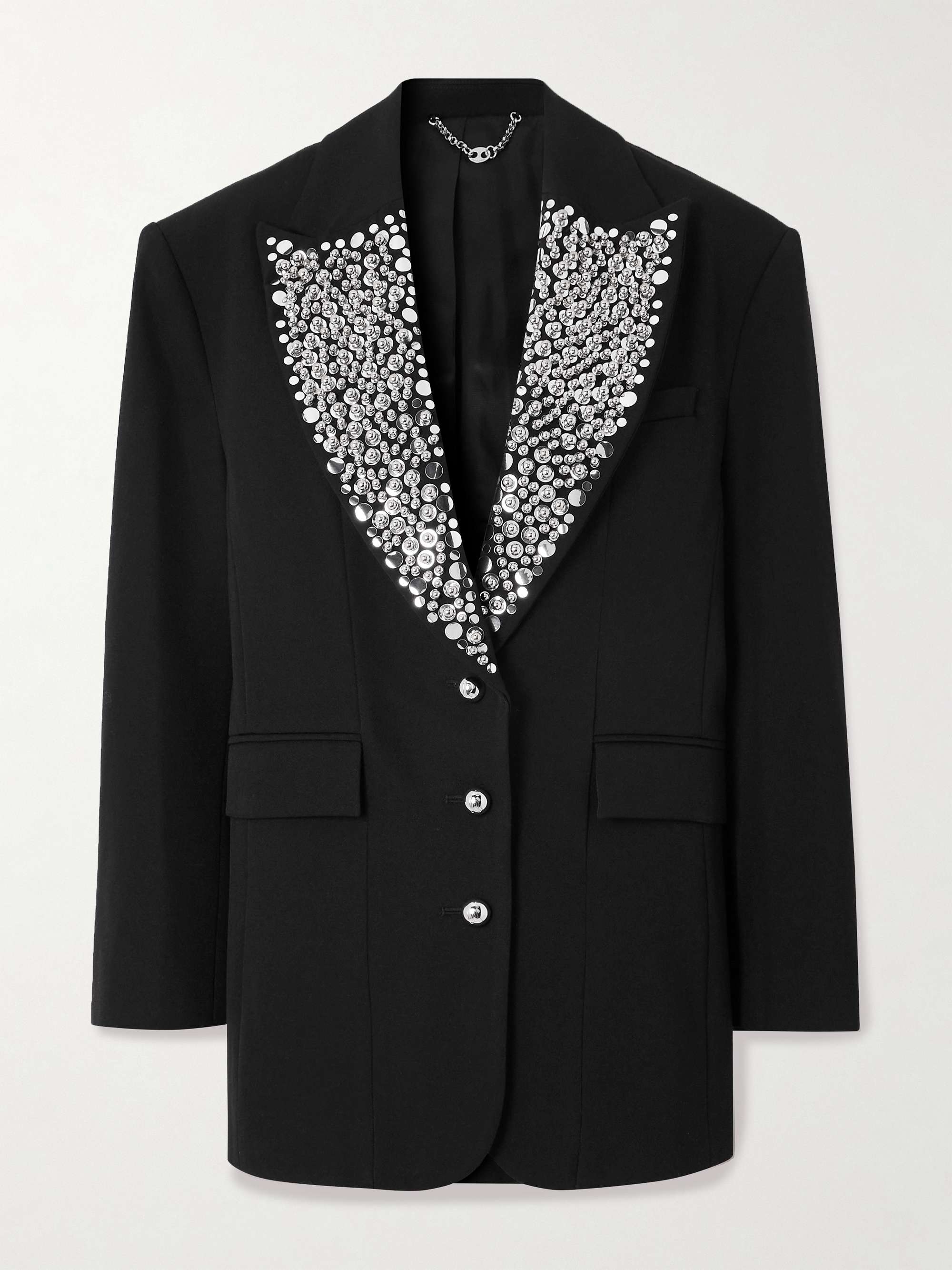 Studded grain de poudre wool blazer view