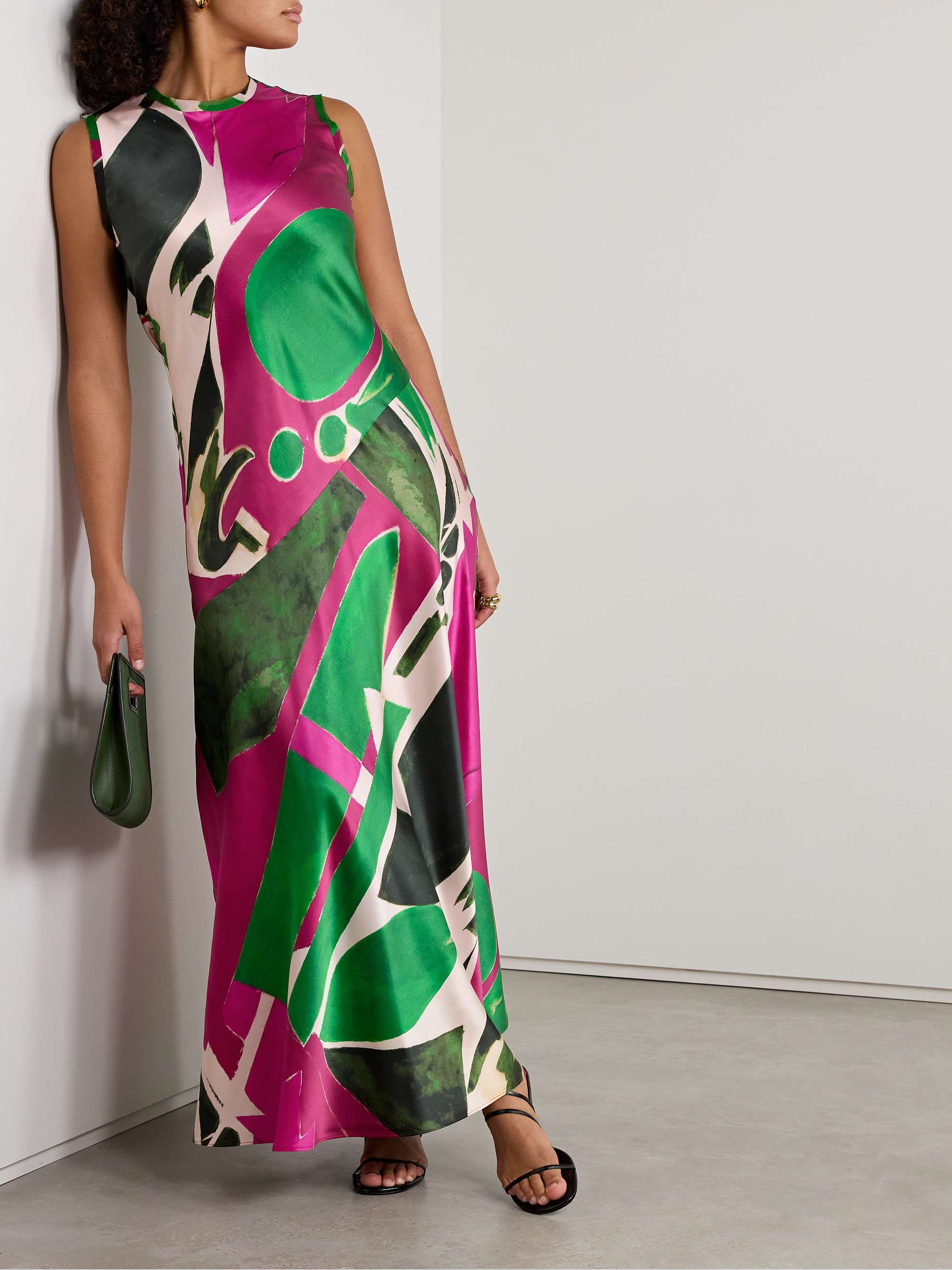 + Lee Krasner Gaea printed silk-charmeuse maxi dress view