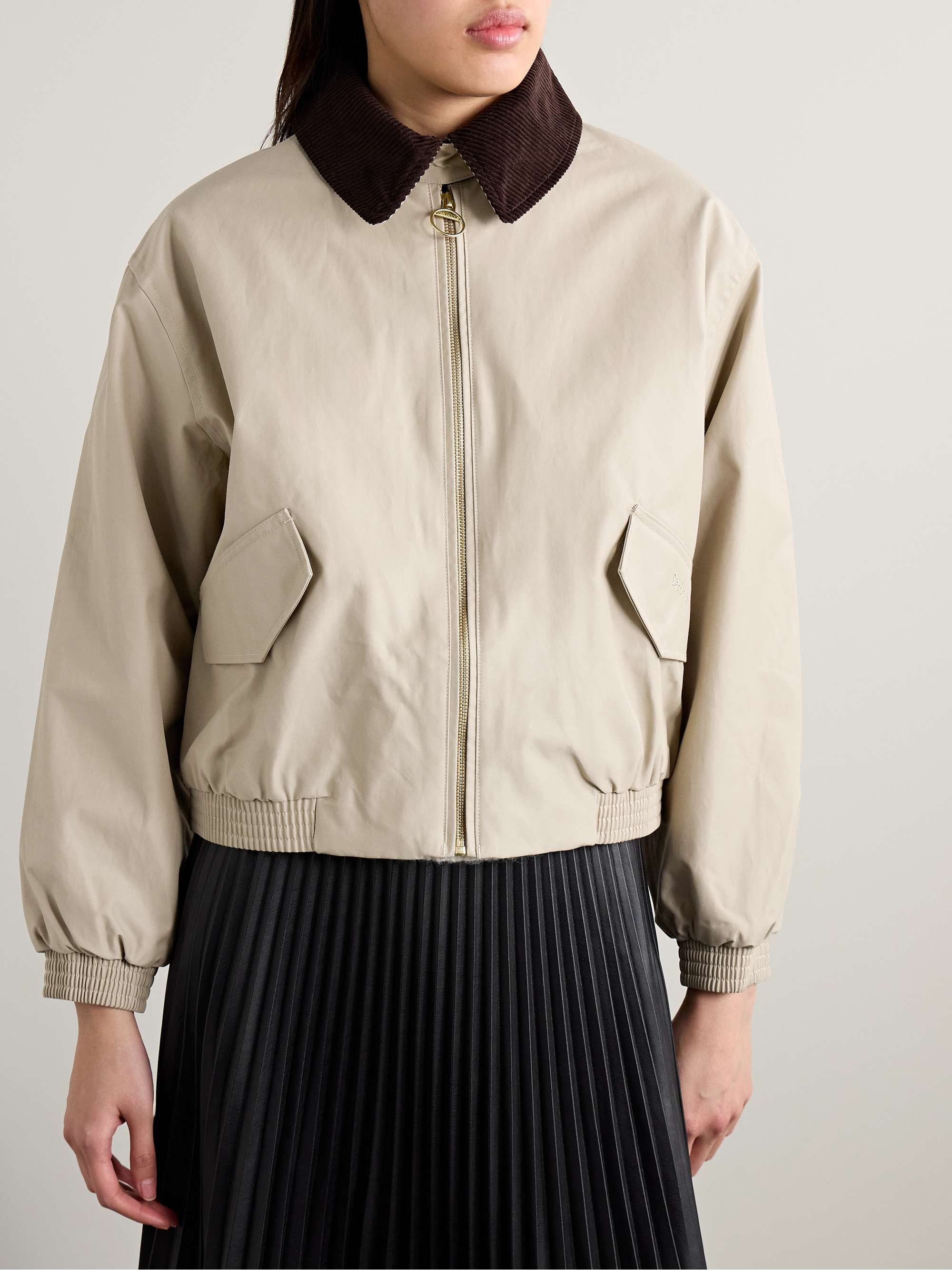 + Barbour The Edit by Alexa Anna corduroy-trimmed cotton-blend jacket view