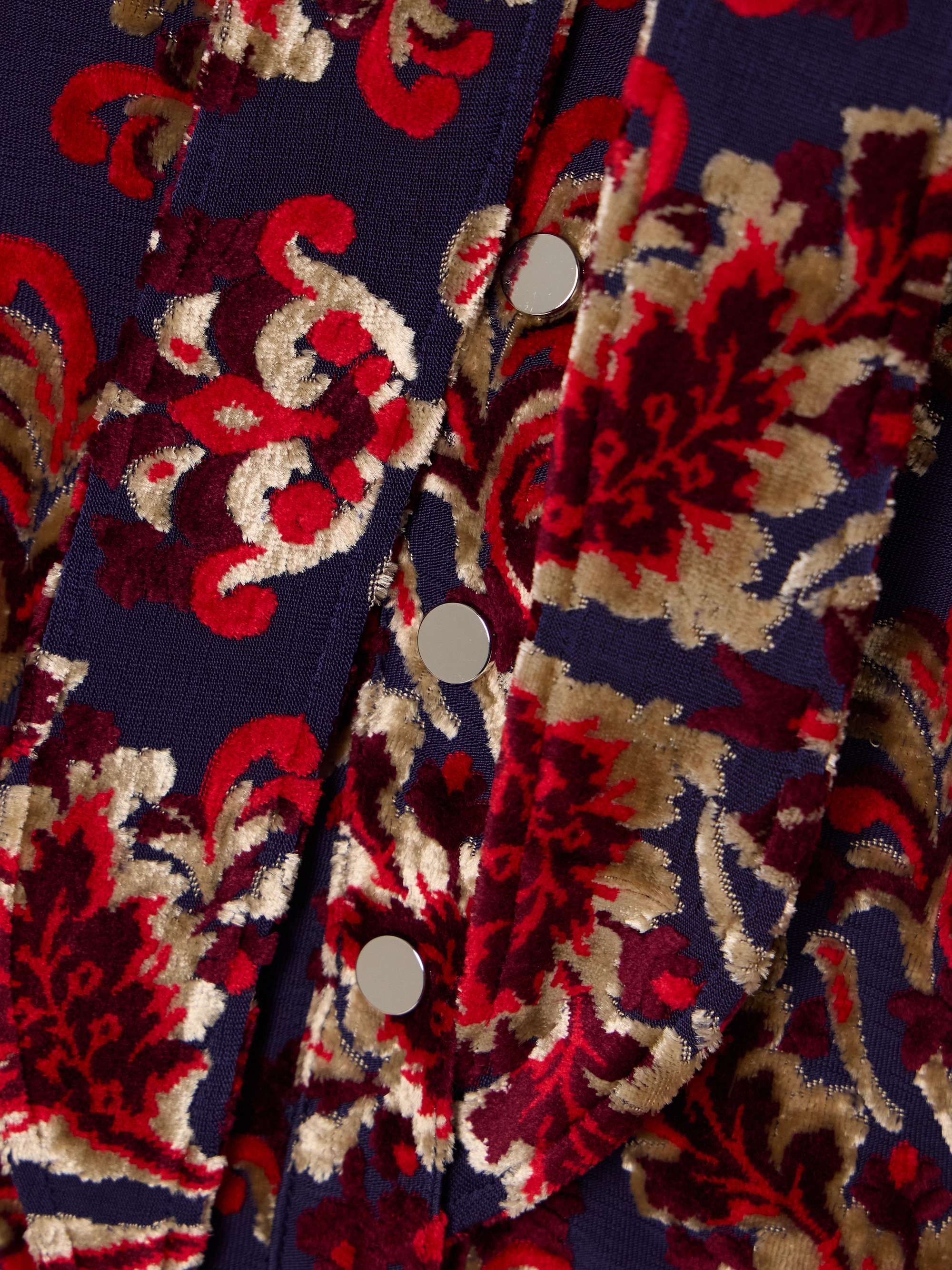 Tie-detailed devoré-velvet blouse view