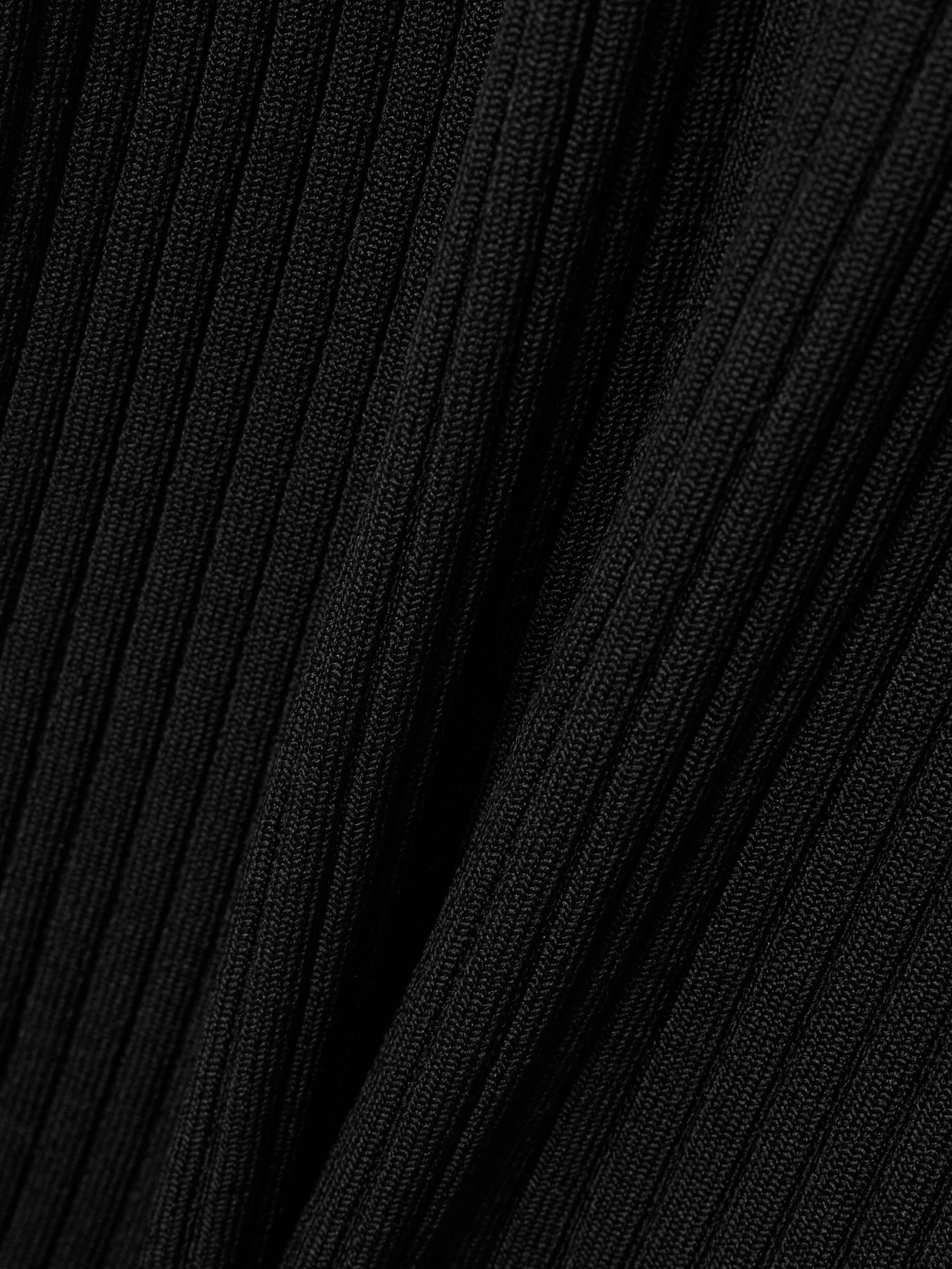 Turtleneck ribbed silk-blend maxi dress view
