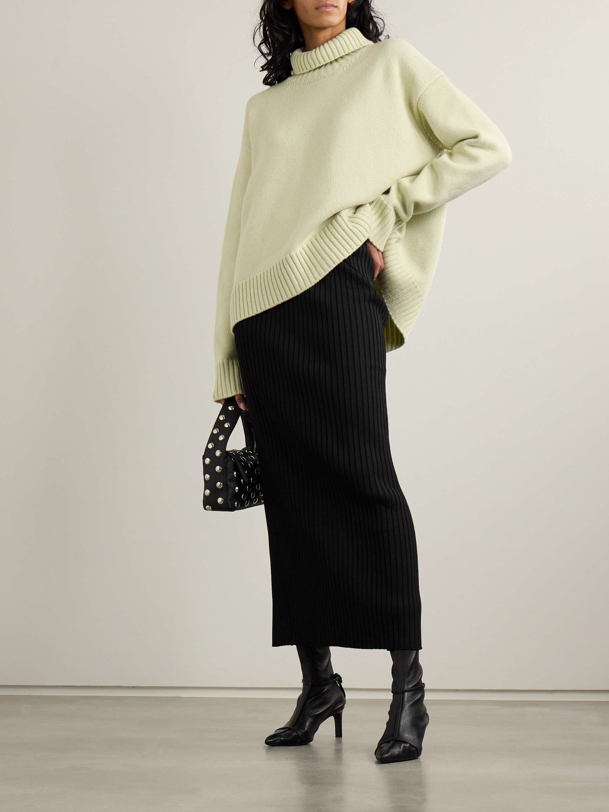 Ribbed-knit maxi skirt view