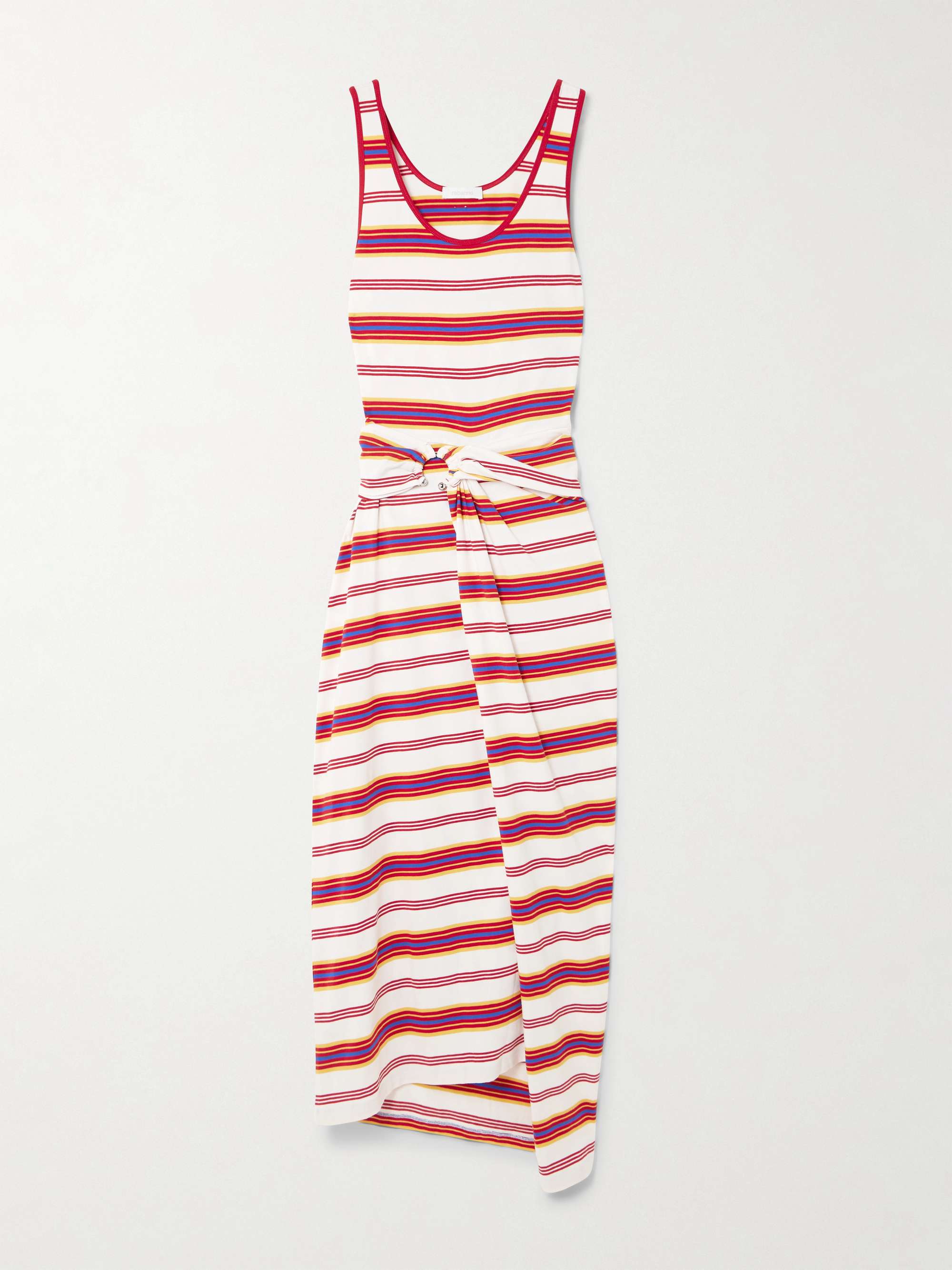 Embellished striped stretch-jersey midi dress view