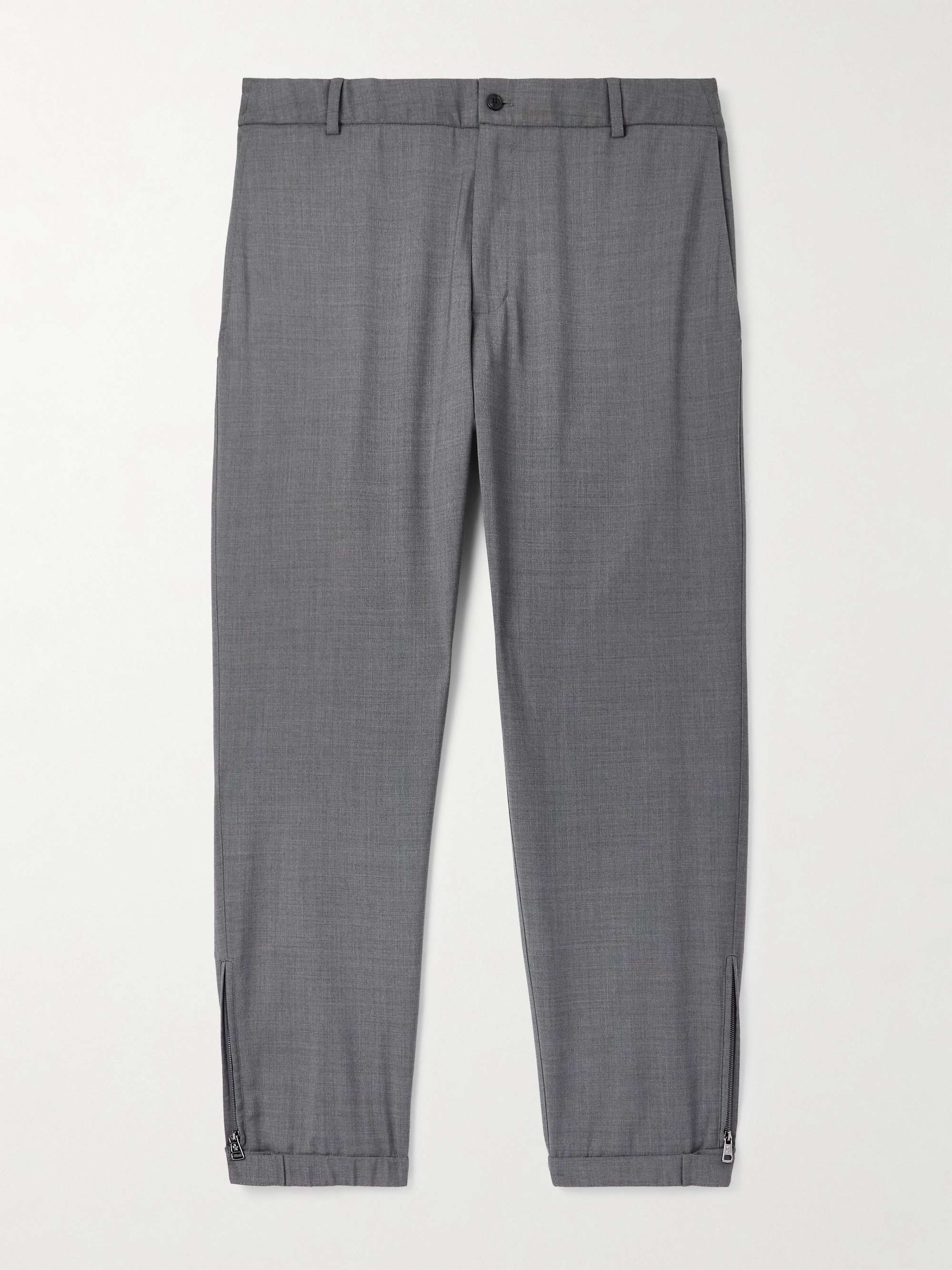 Tapered Logo-Appliquéd Wool Trousers view