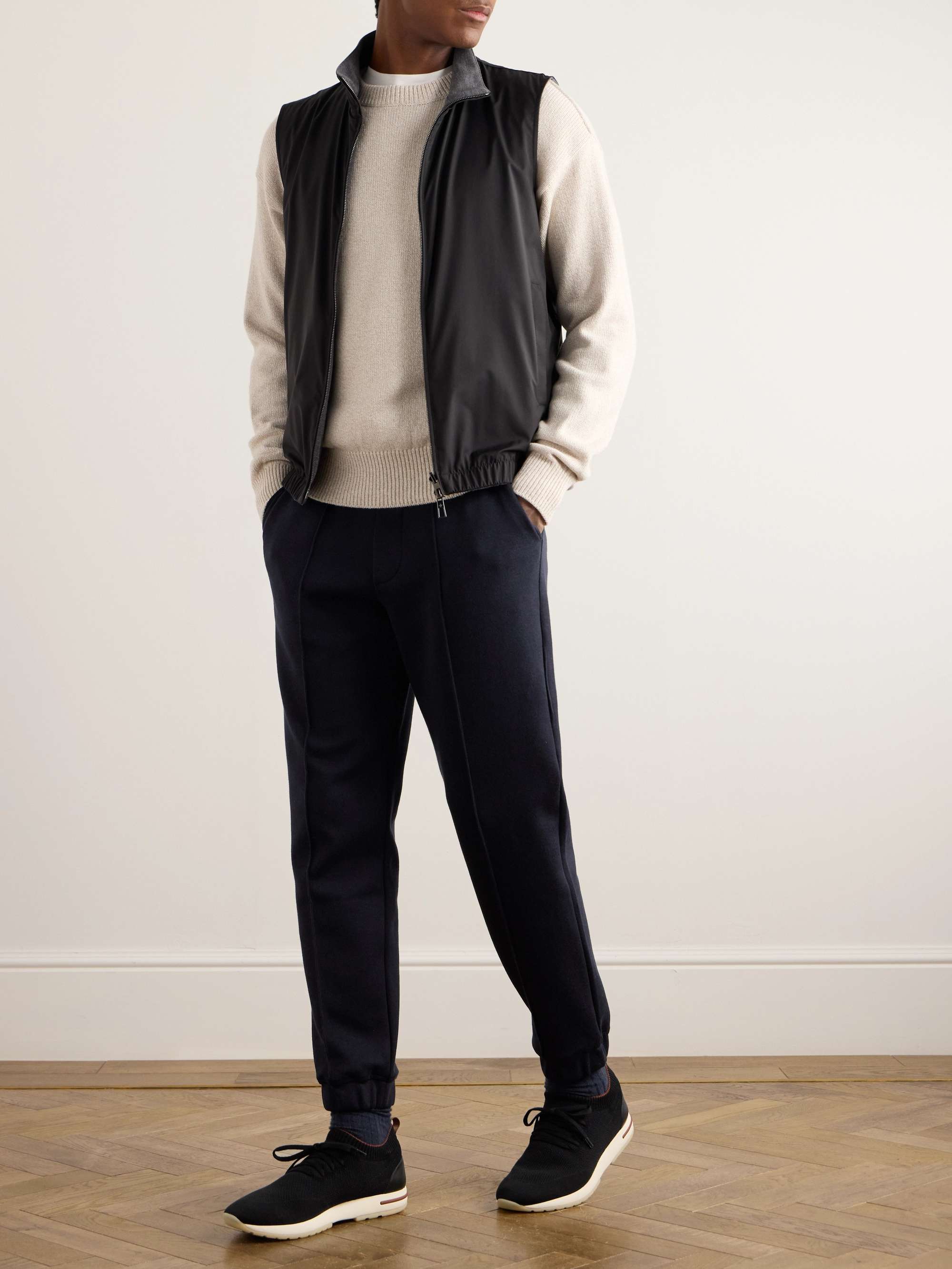 Whitney Tapered Cotton, Silk and Cashmere-Blend Jersey Sweatpants view