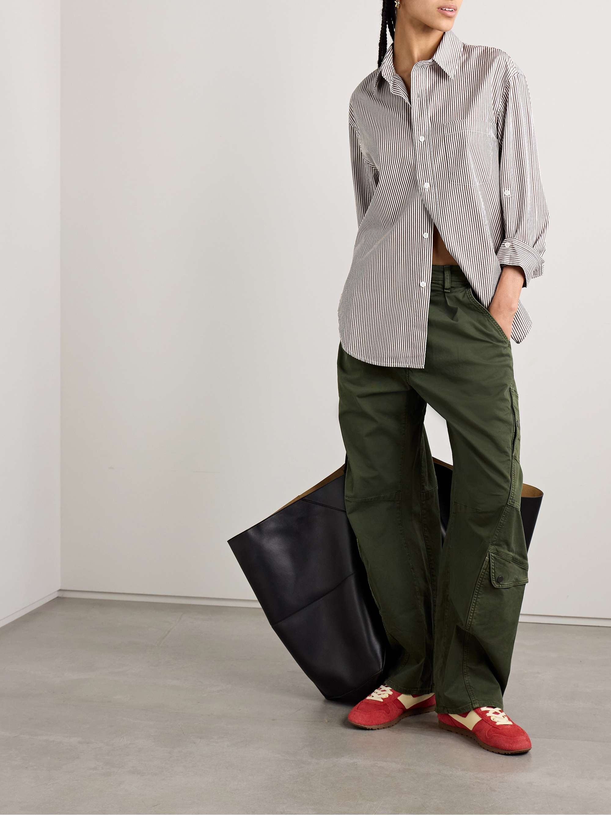 Kayla striped cotton-poplin shirt view