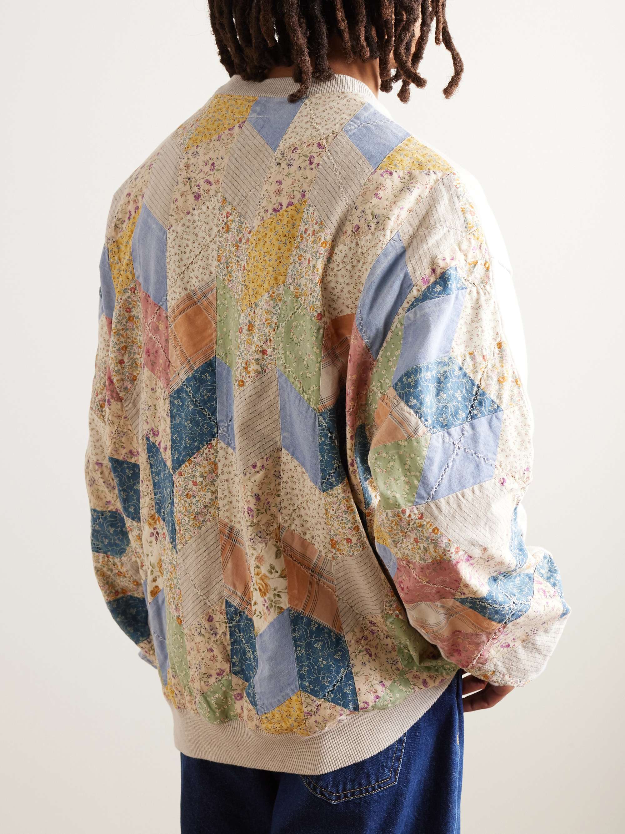 Patchwork Cotton-Blend Jersey Sweatshirt view
