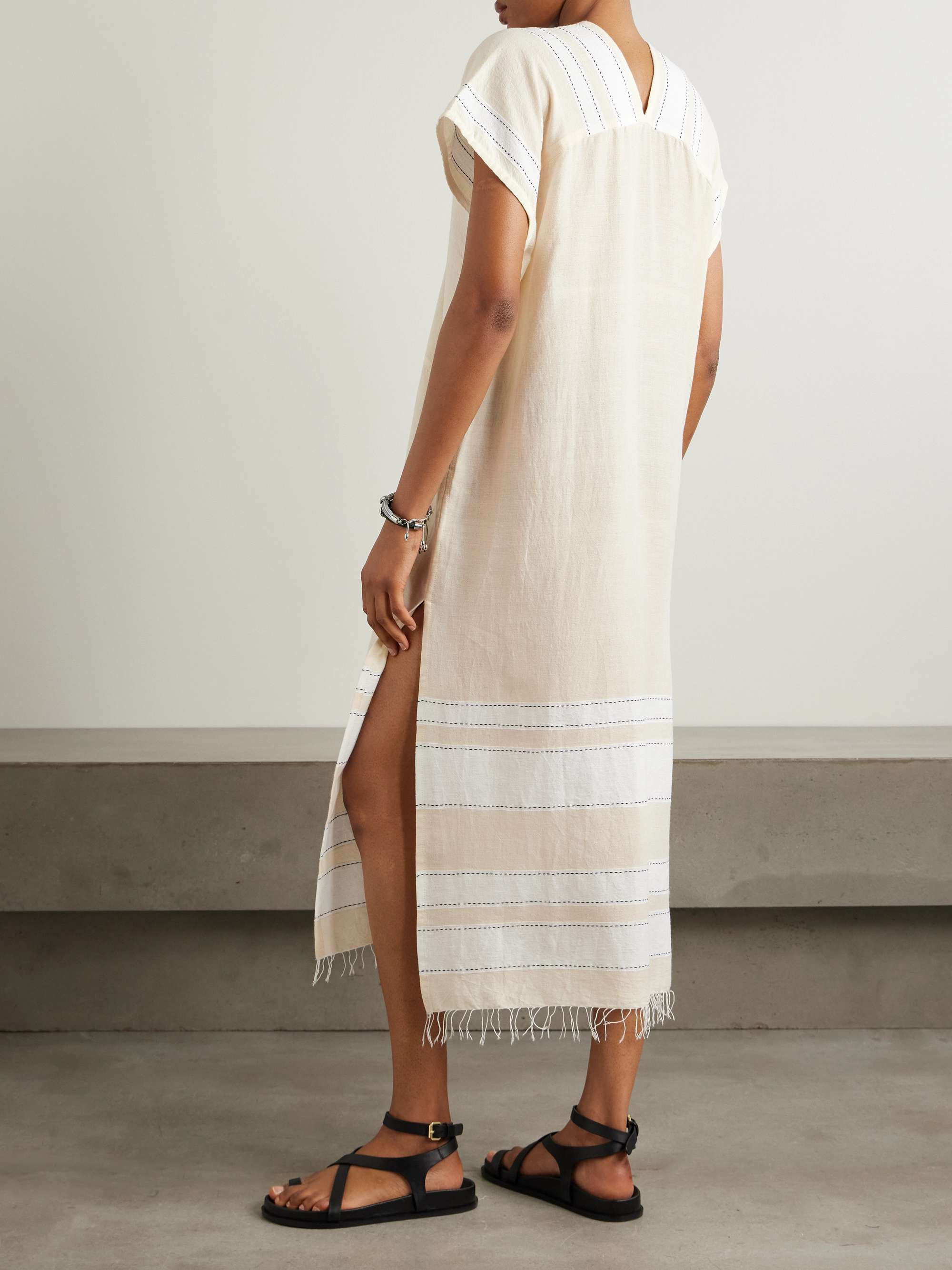 Gasira striped cotton-blend maxi dress view