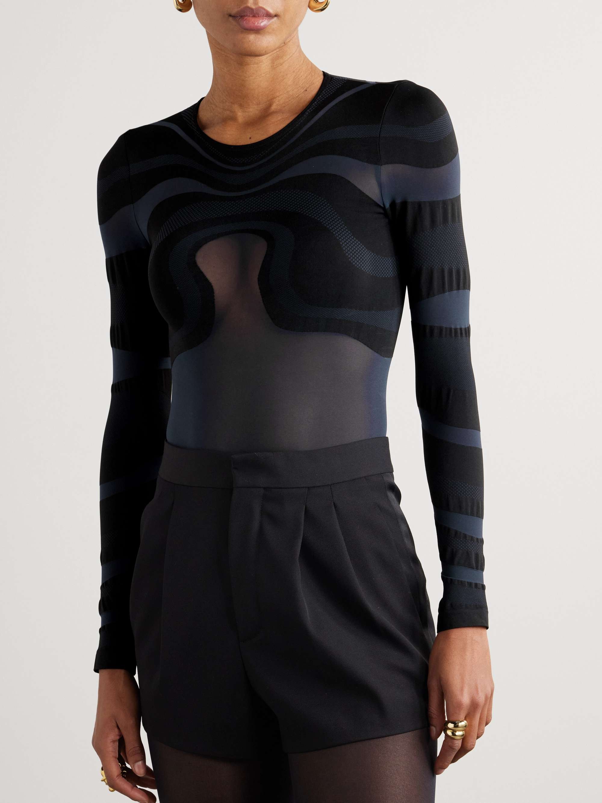 Venus paneled stretch-jersey thong bodysuit view