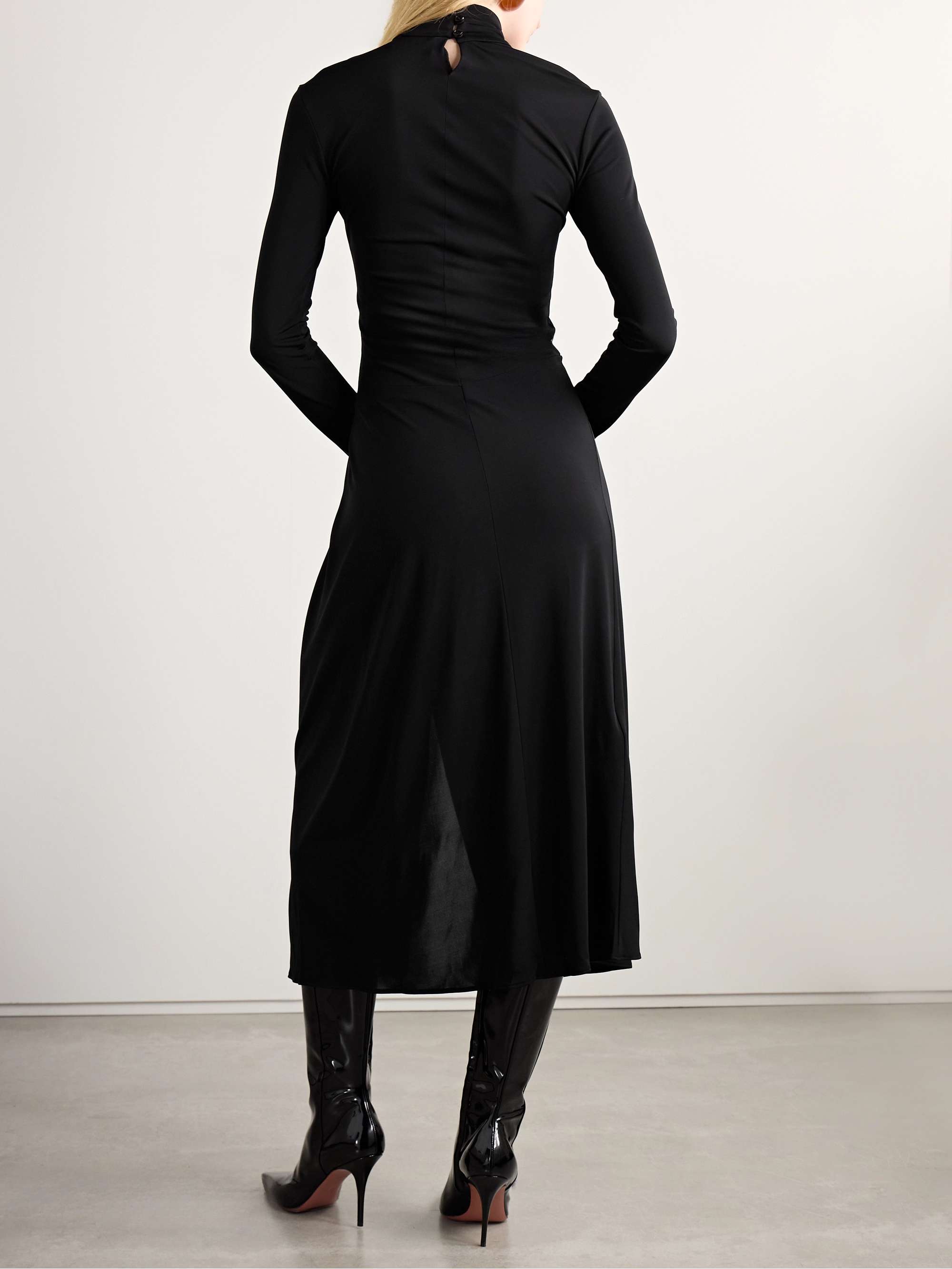 Vento pleated draped jersey midi dress view