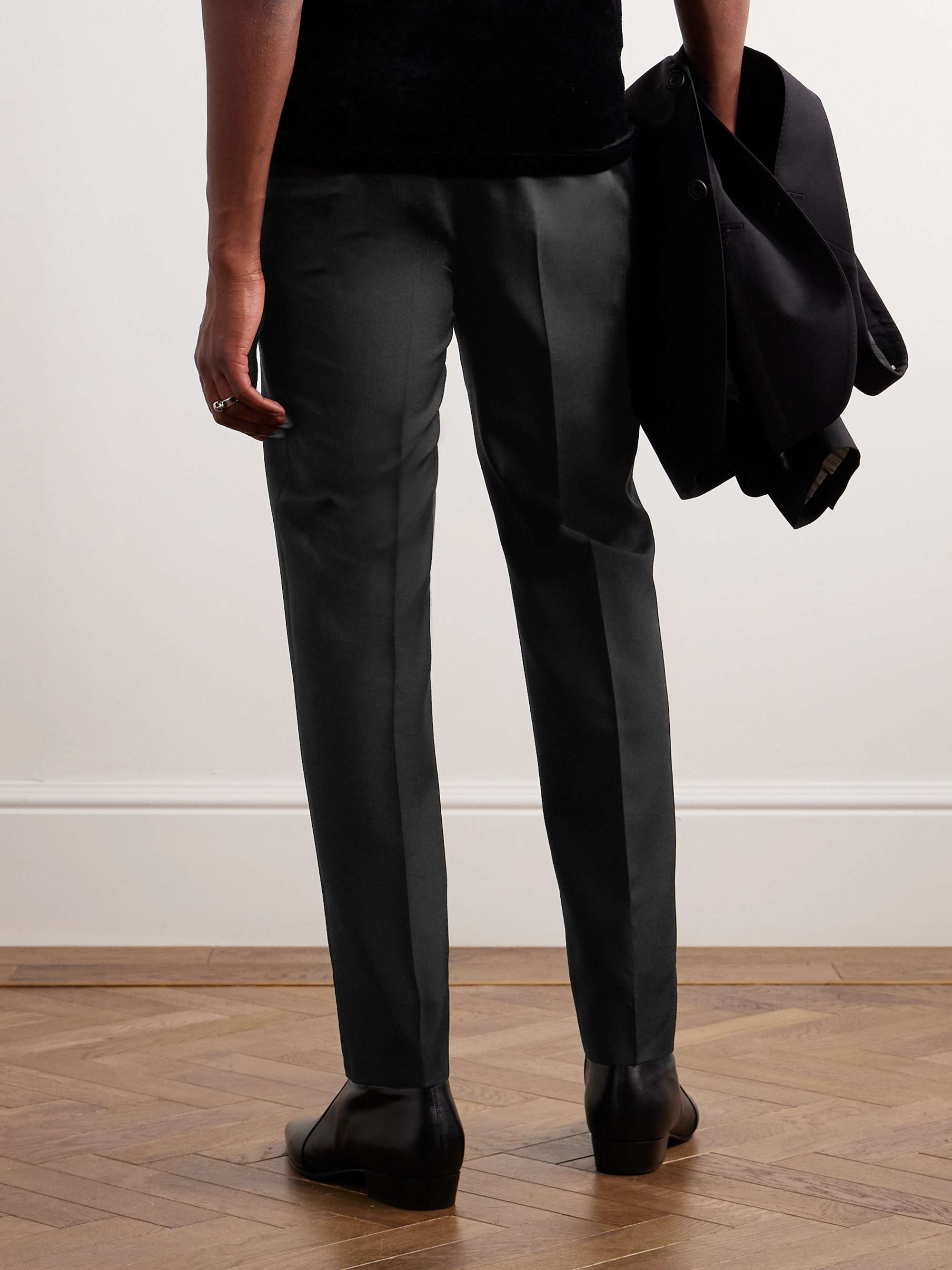 Slim-Fit Pleated Wool and Mohair-Blend Suit Trousers view