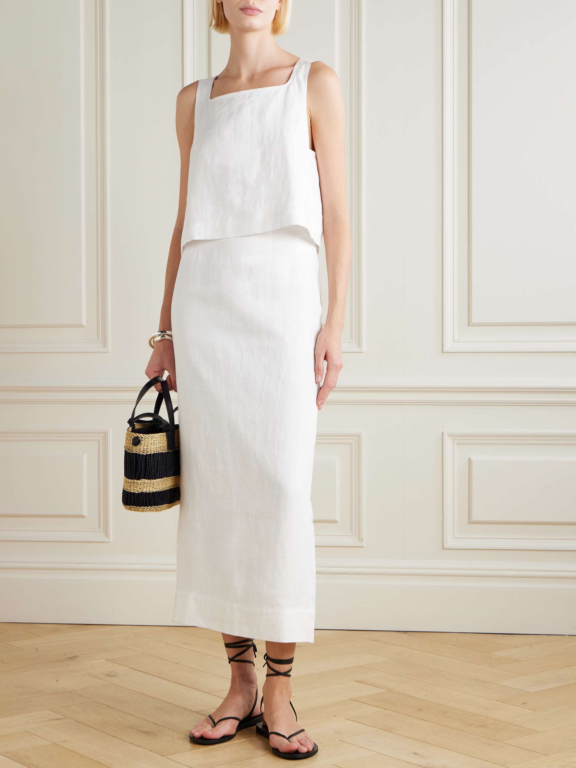 Emma linen midi skirt view