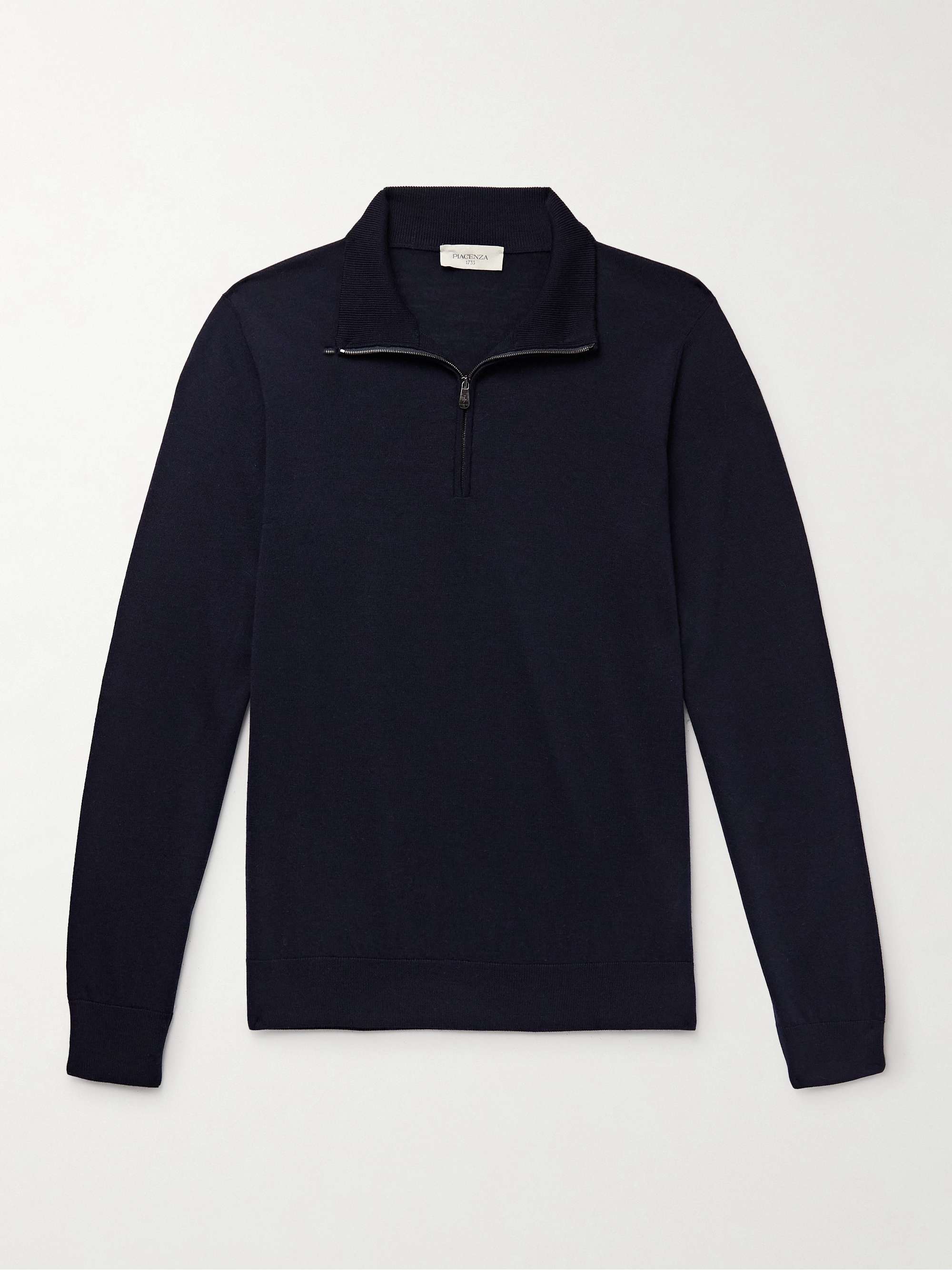 Slim-Fit Mulberry Silk and Cashmere-Blend Half-Zip Sweater view