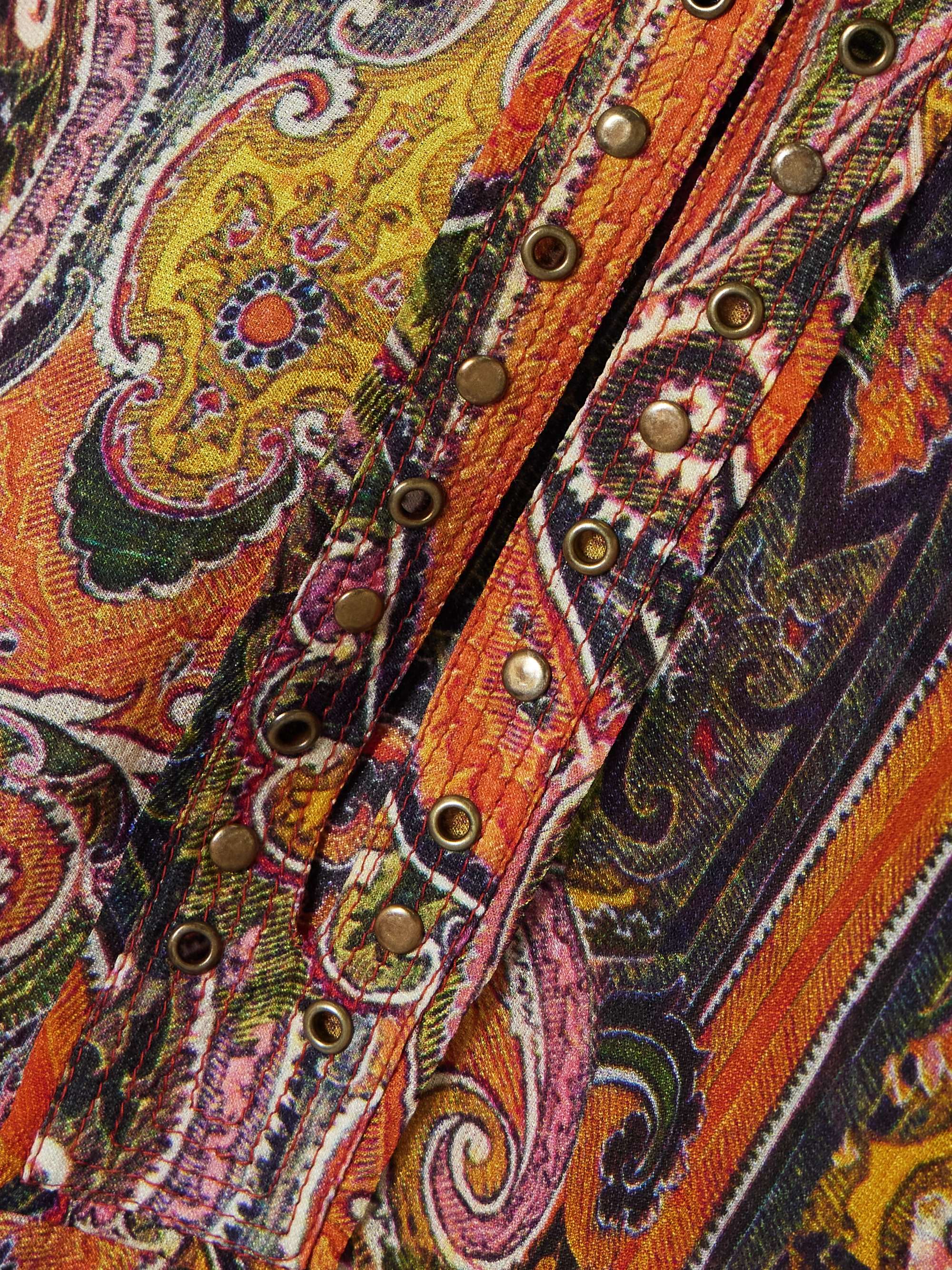 May embellished paisley-print silk-georgette blouse view