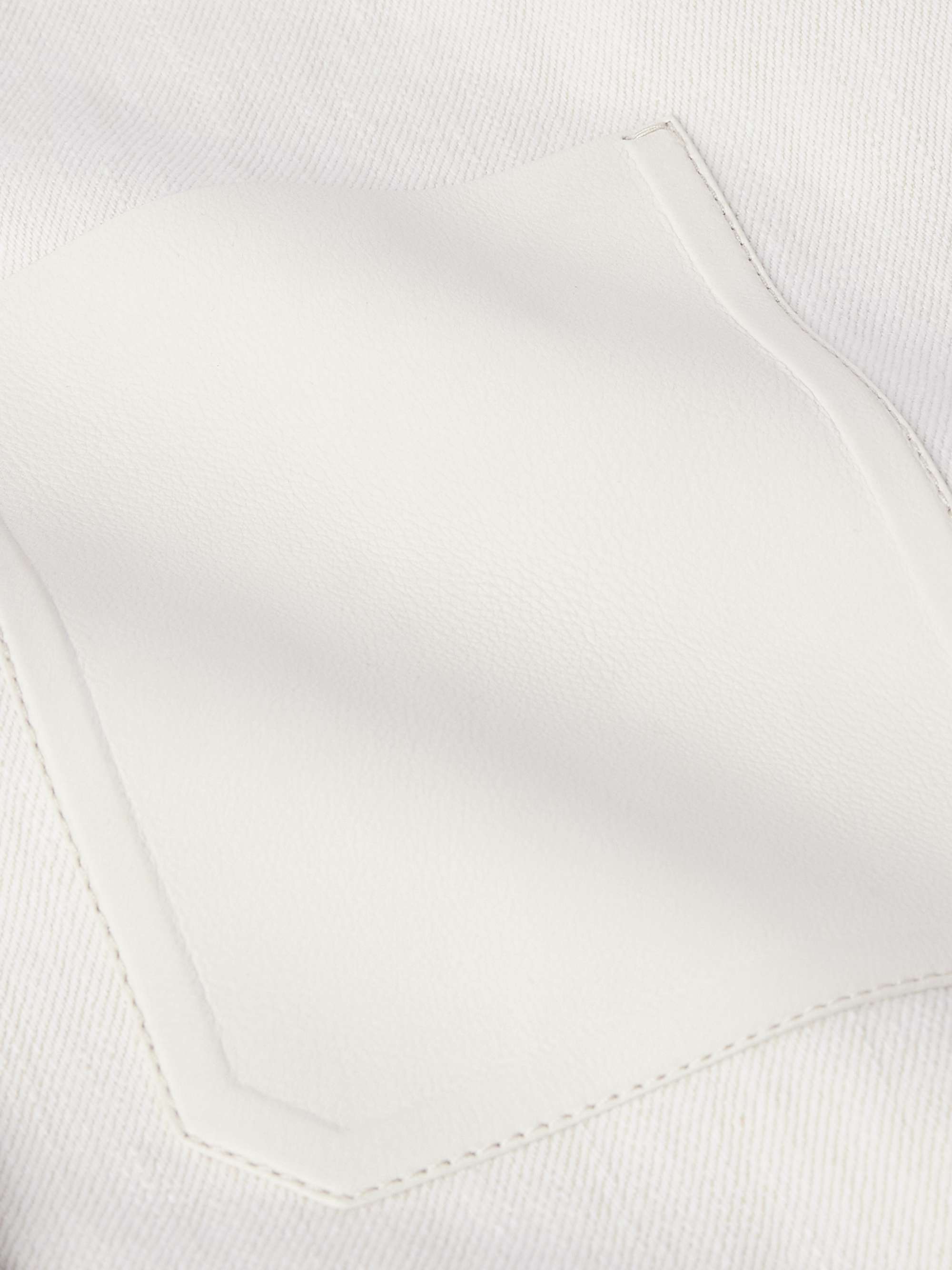 Leather-Trimmed Denim Overshirt view