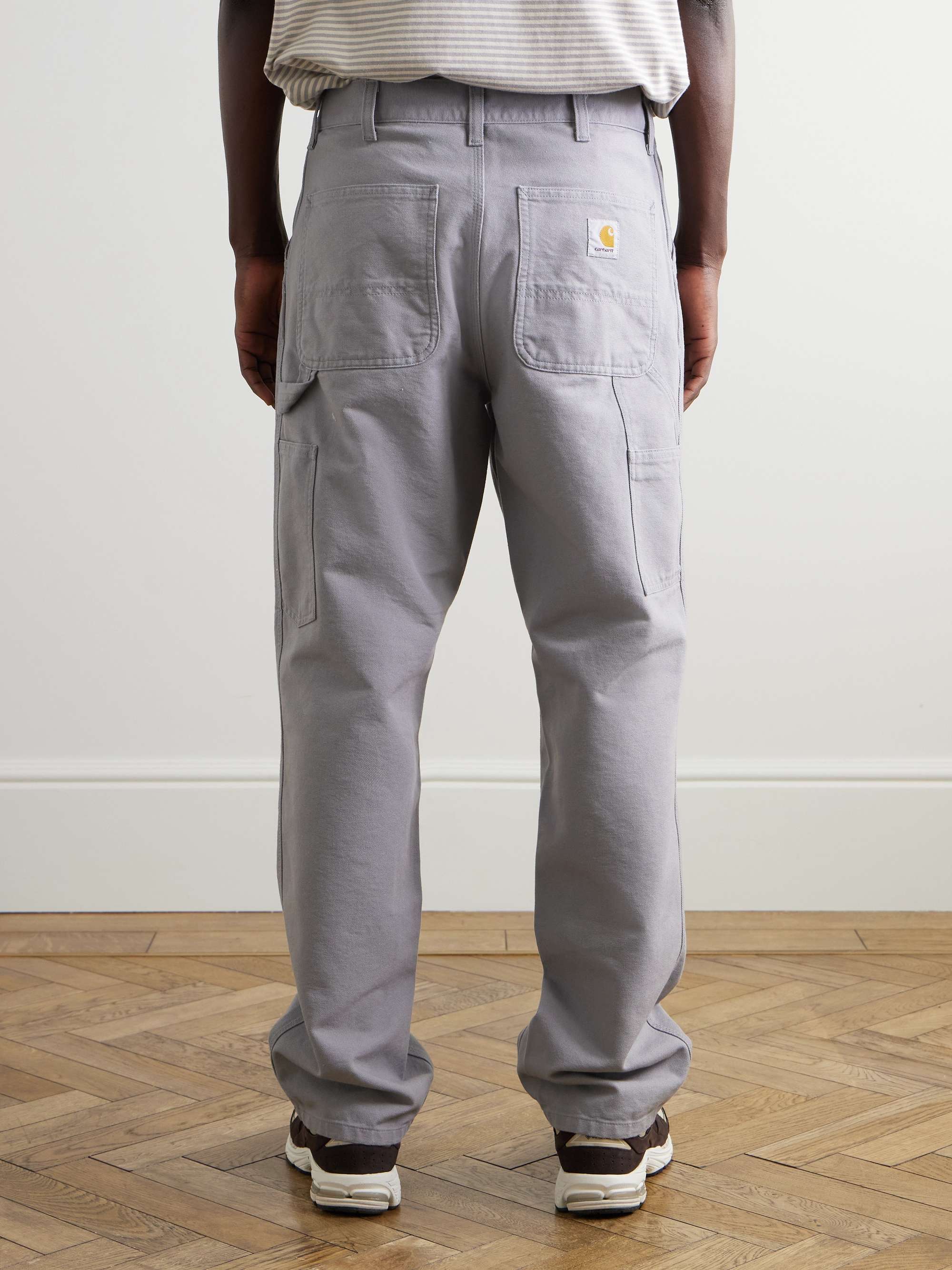 Single Knee Straight-Leg Organic Cotton-Canvas Trousers view