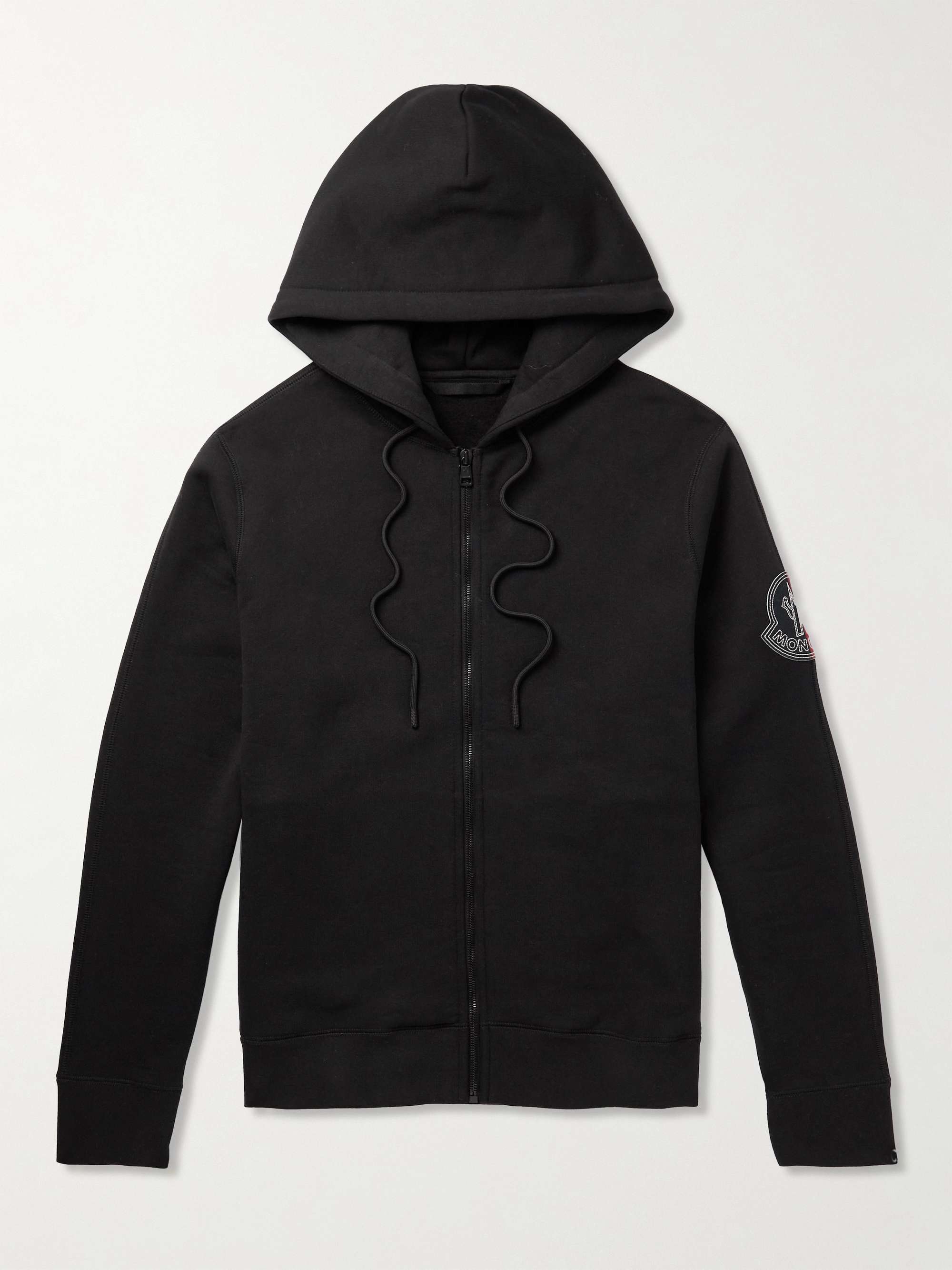 2 Moncler 1952 Logo-Appliquéd Cotton-Jersey Zip-Up Hoodie view