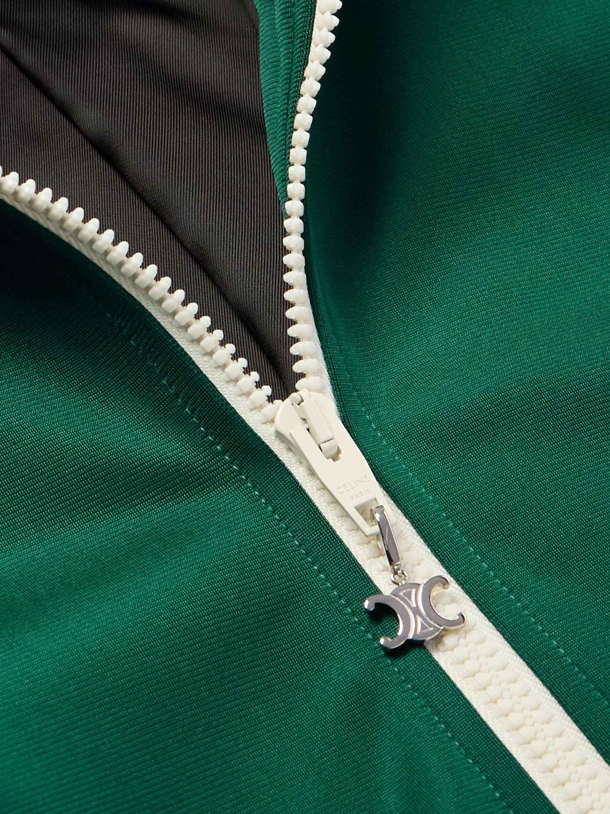 Striped Logo-Embroidered Jersey Track Jacket view
