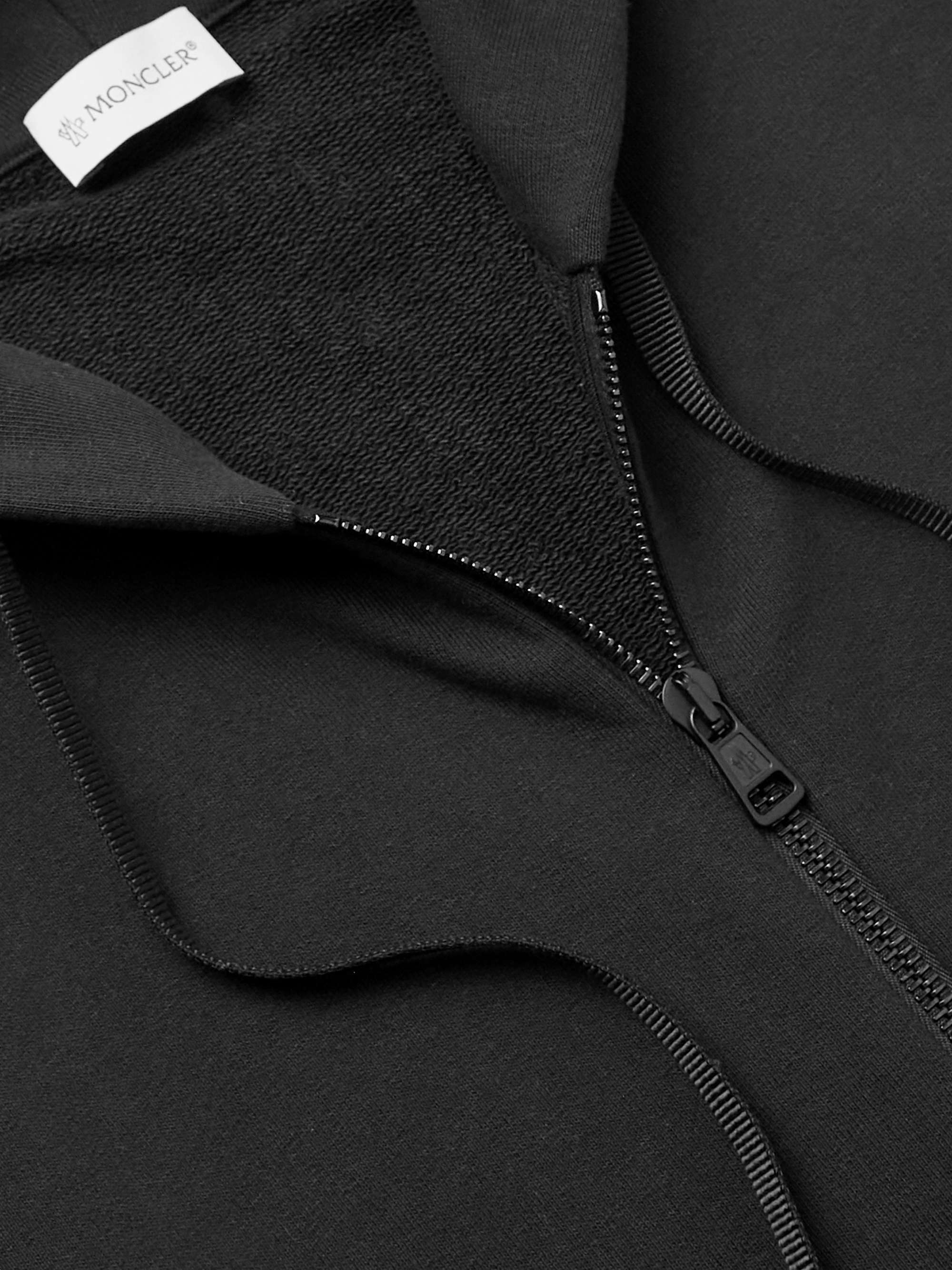 Logo-Embroidered Striped Cotton-Jersey Zip-Up Hoodie view