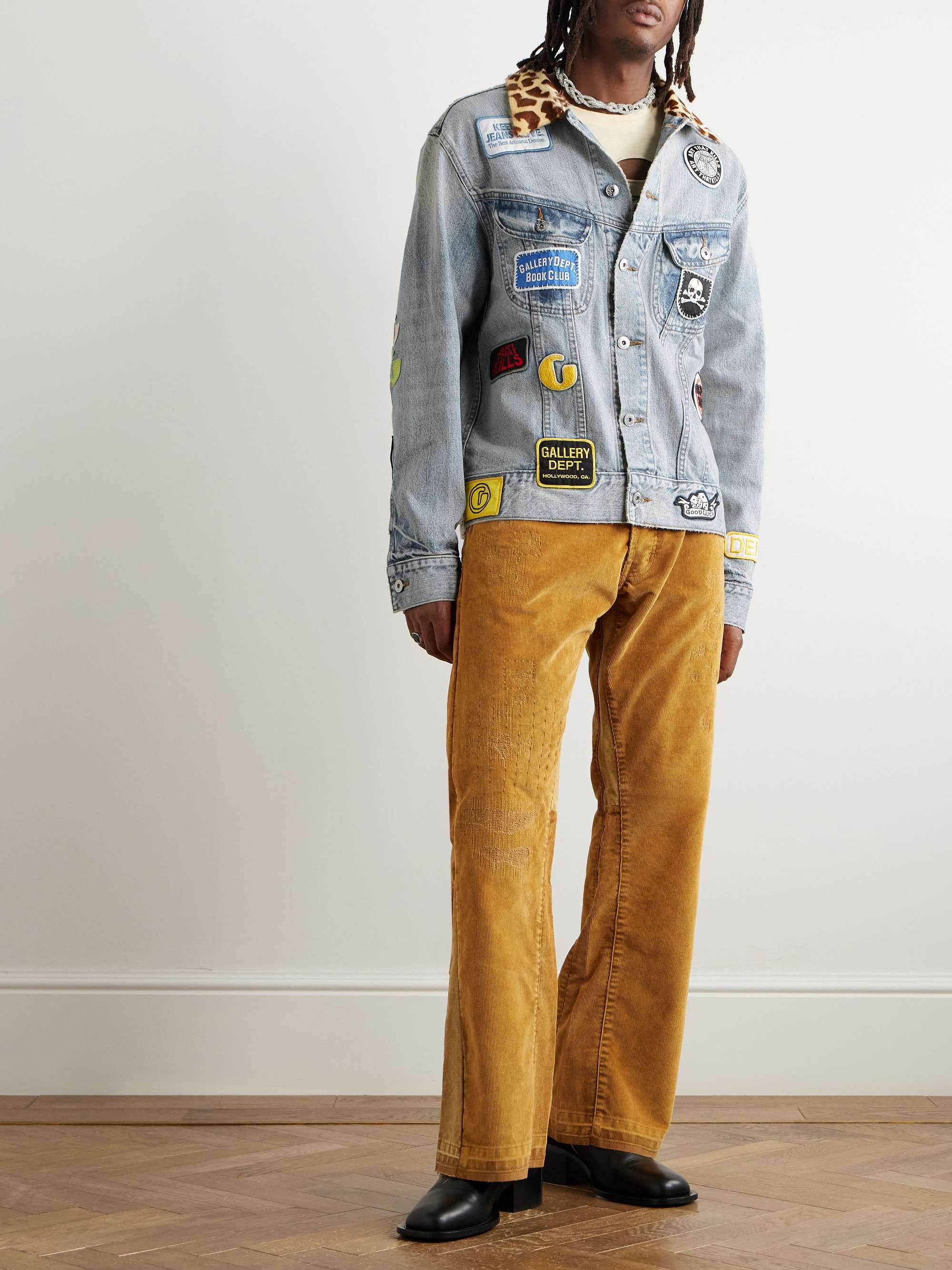 Headline Logo-Appliquéd Printed Denim Jacket view