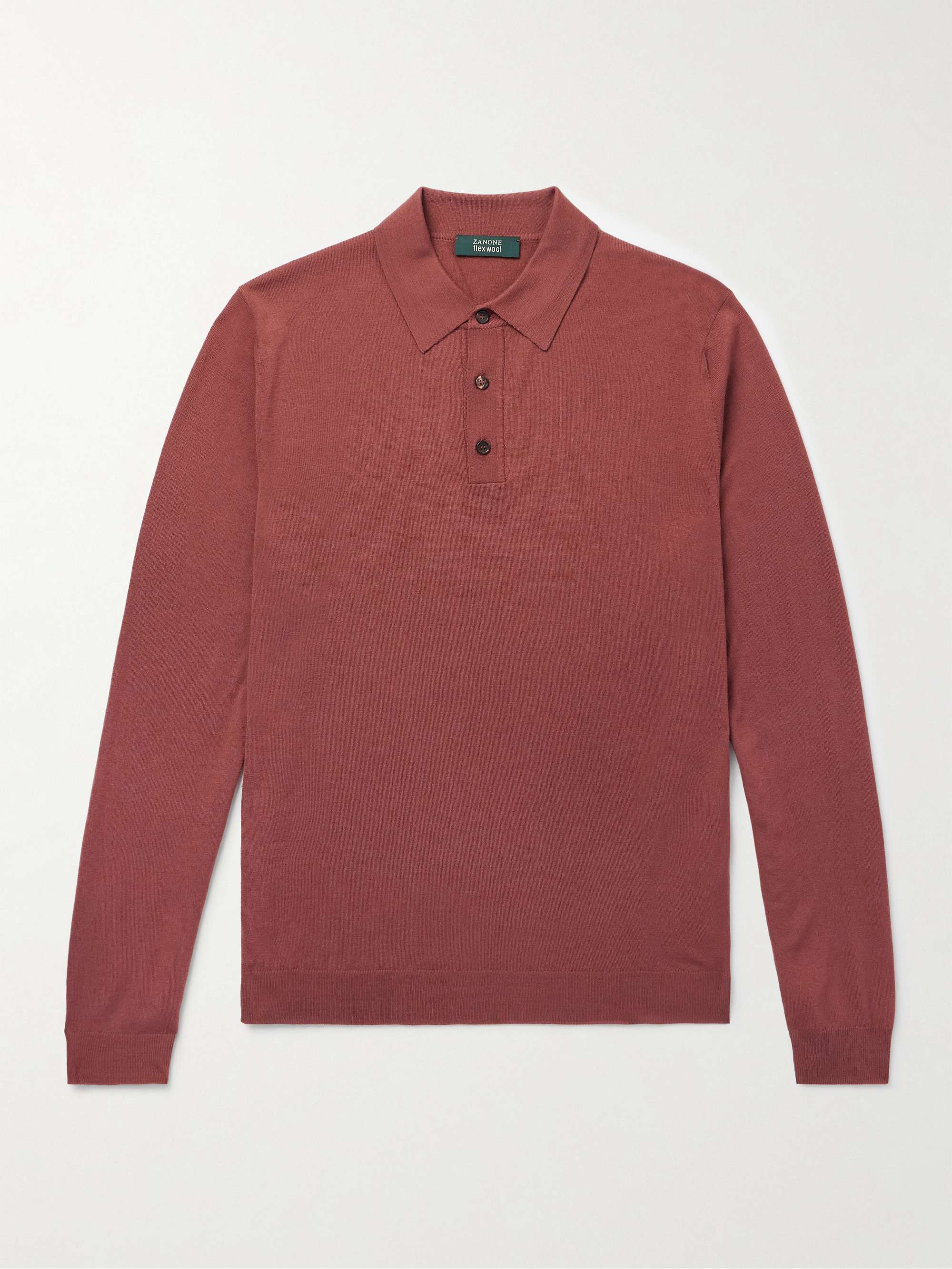 Zanone Wool-Blend Polo Shirt view