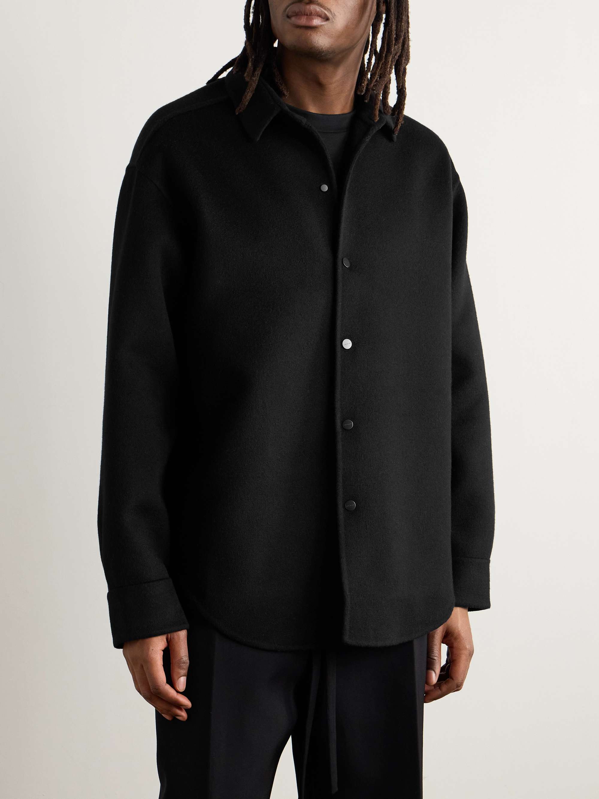 Oversized Double-Faced Virgin Wool and Cashmere-Blend Overshirt view
