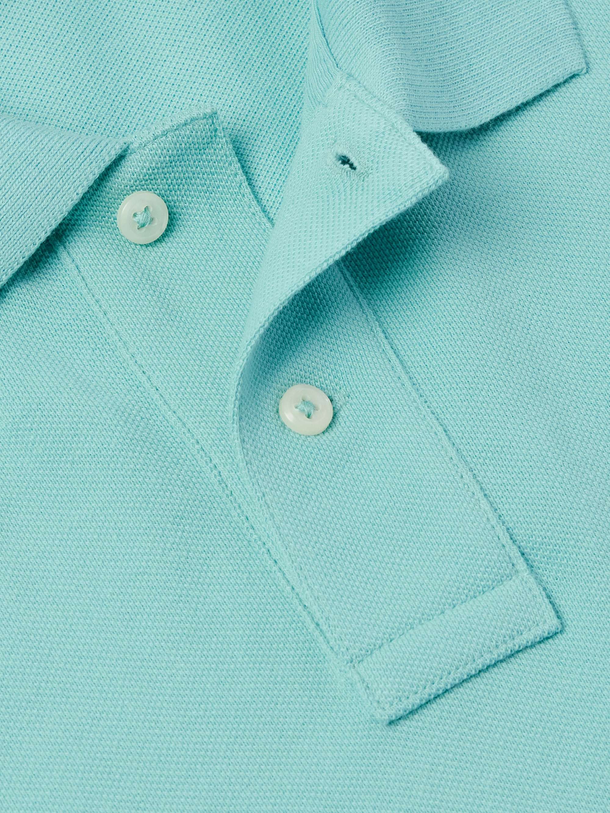 Slim-Fit Logo-Embroidered Cotton-Piqué Polo Shirt view