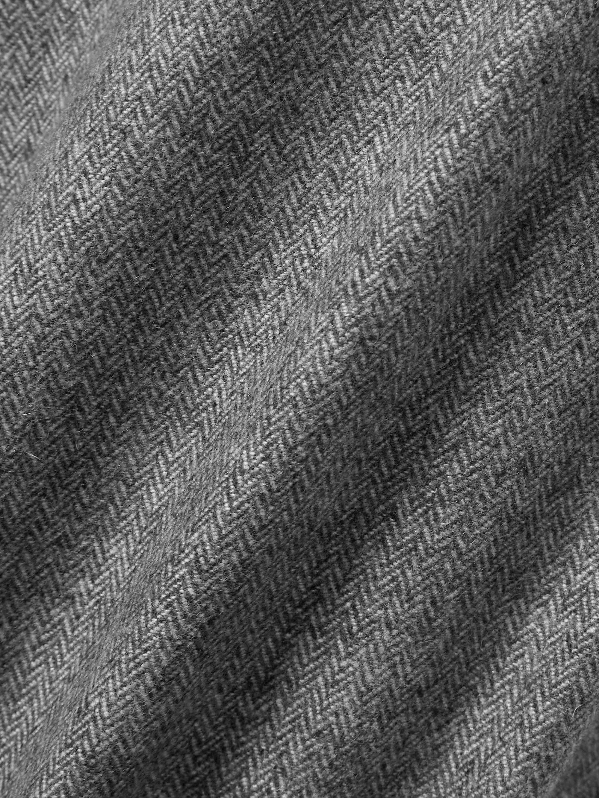 Cadet herringbone woven wide-leg pants view
