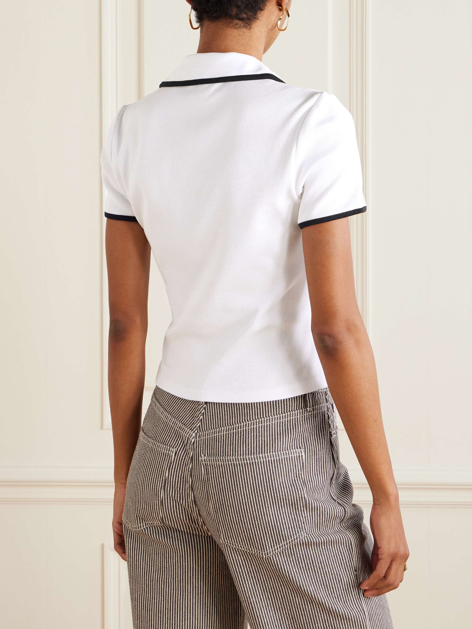 Kearney ribbed stretch-cotton polo shirt view