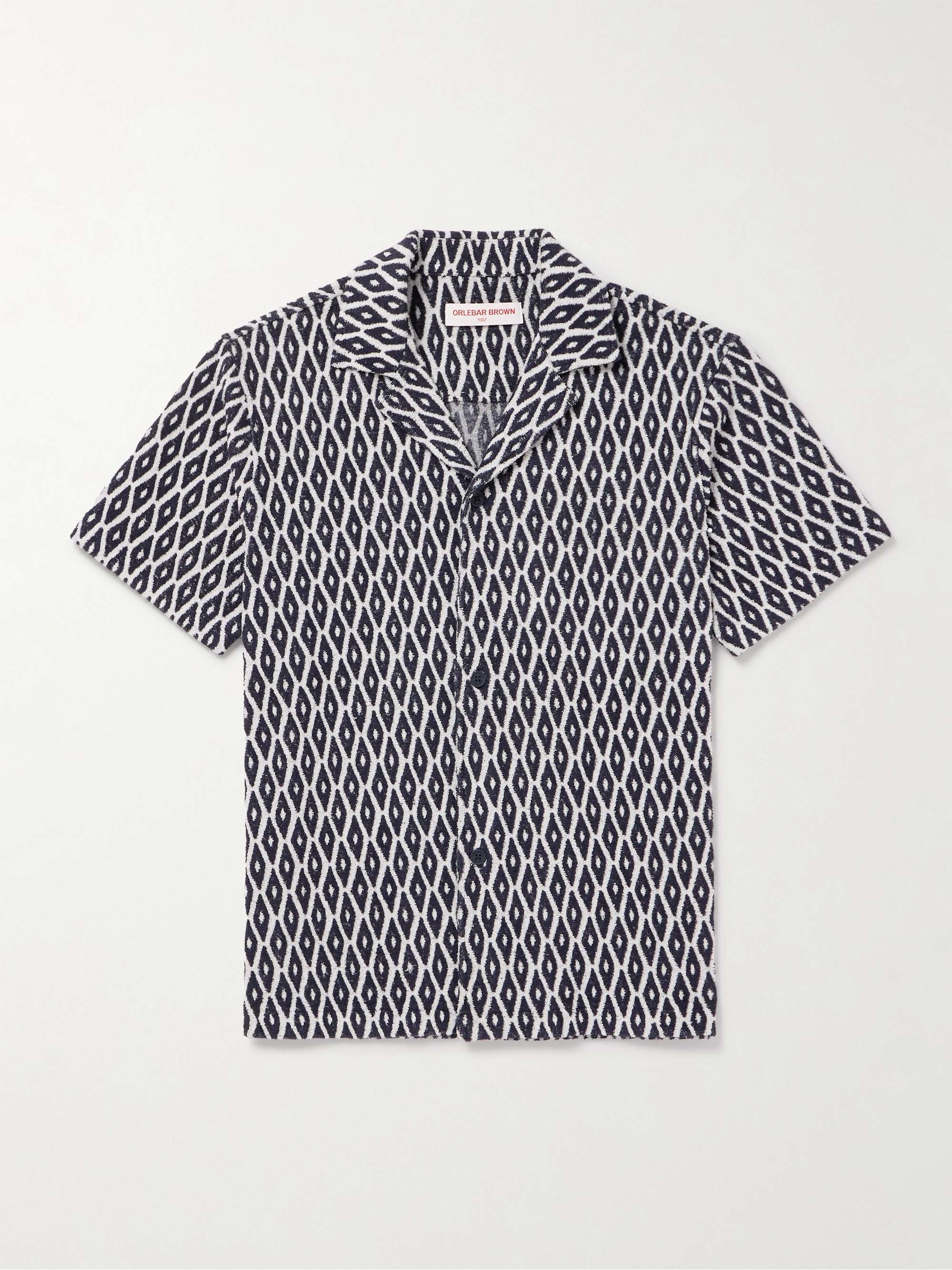 Howell Camp-Collar Cotton-Blend Terry-Jacquard Shirt view