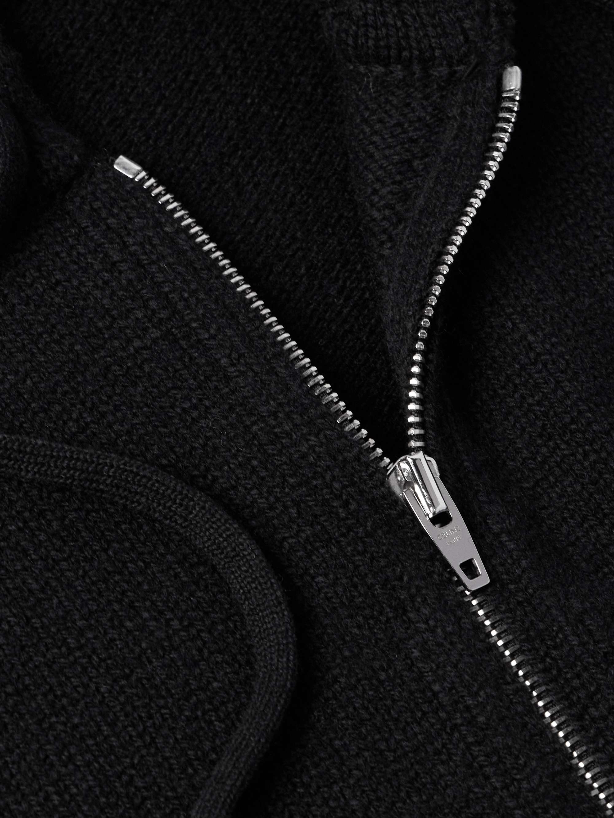 Logo-Embroidered Knitted Wool and Cashmere-Blend Hoodie view