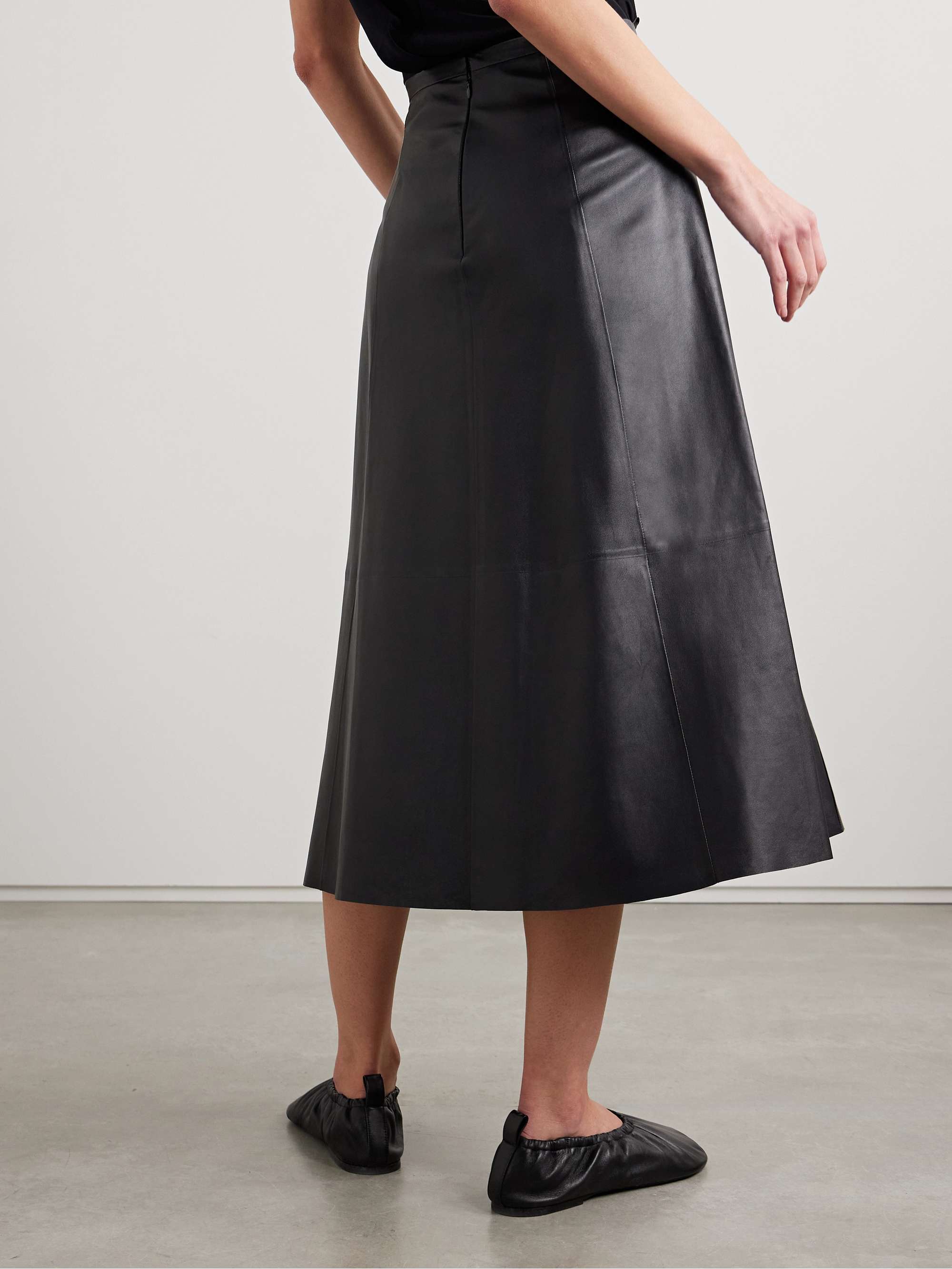 Selina leather midi skirt view