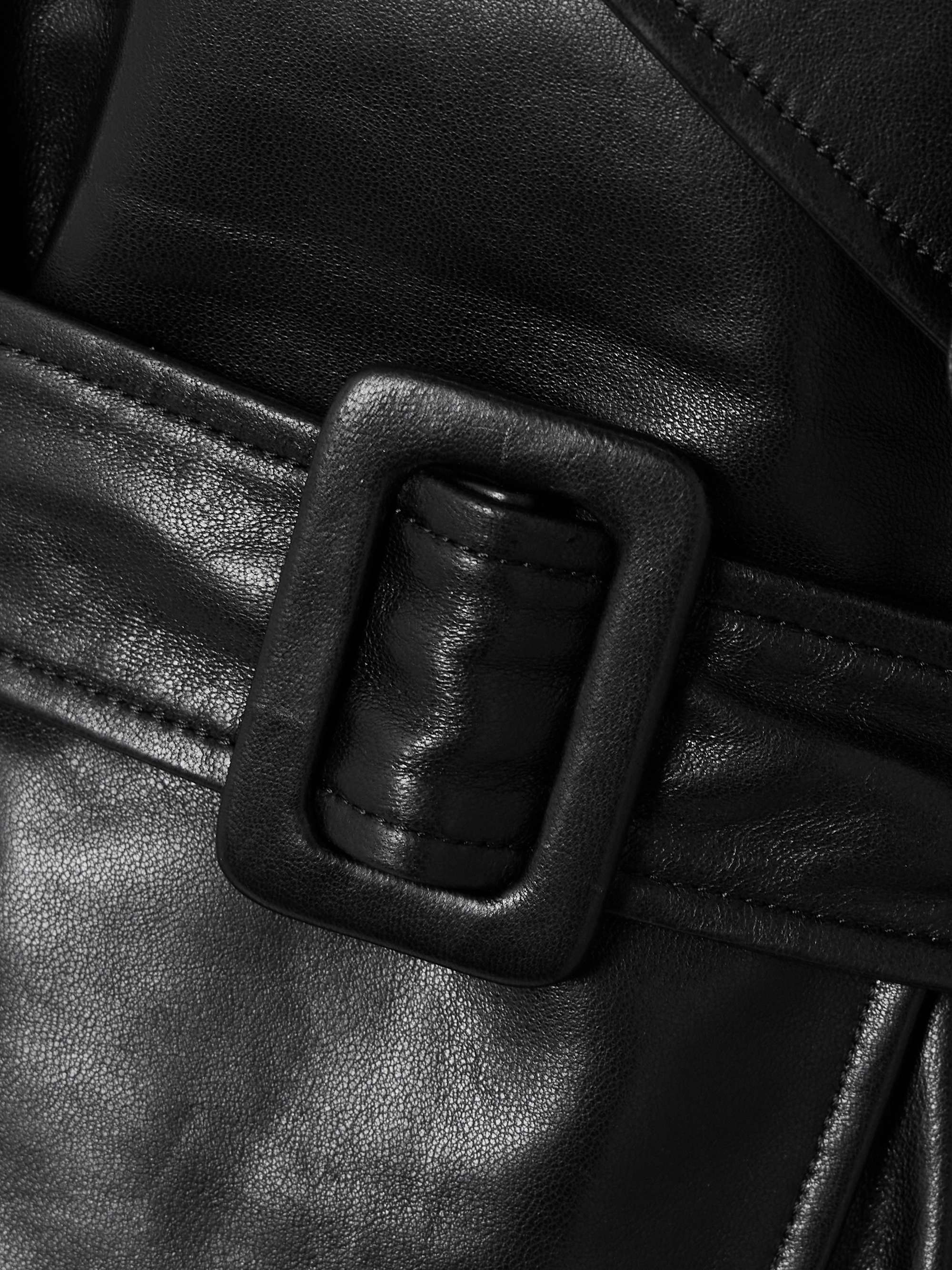 Brea oversized belted leather jacket view