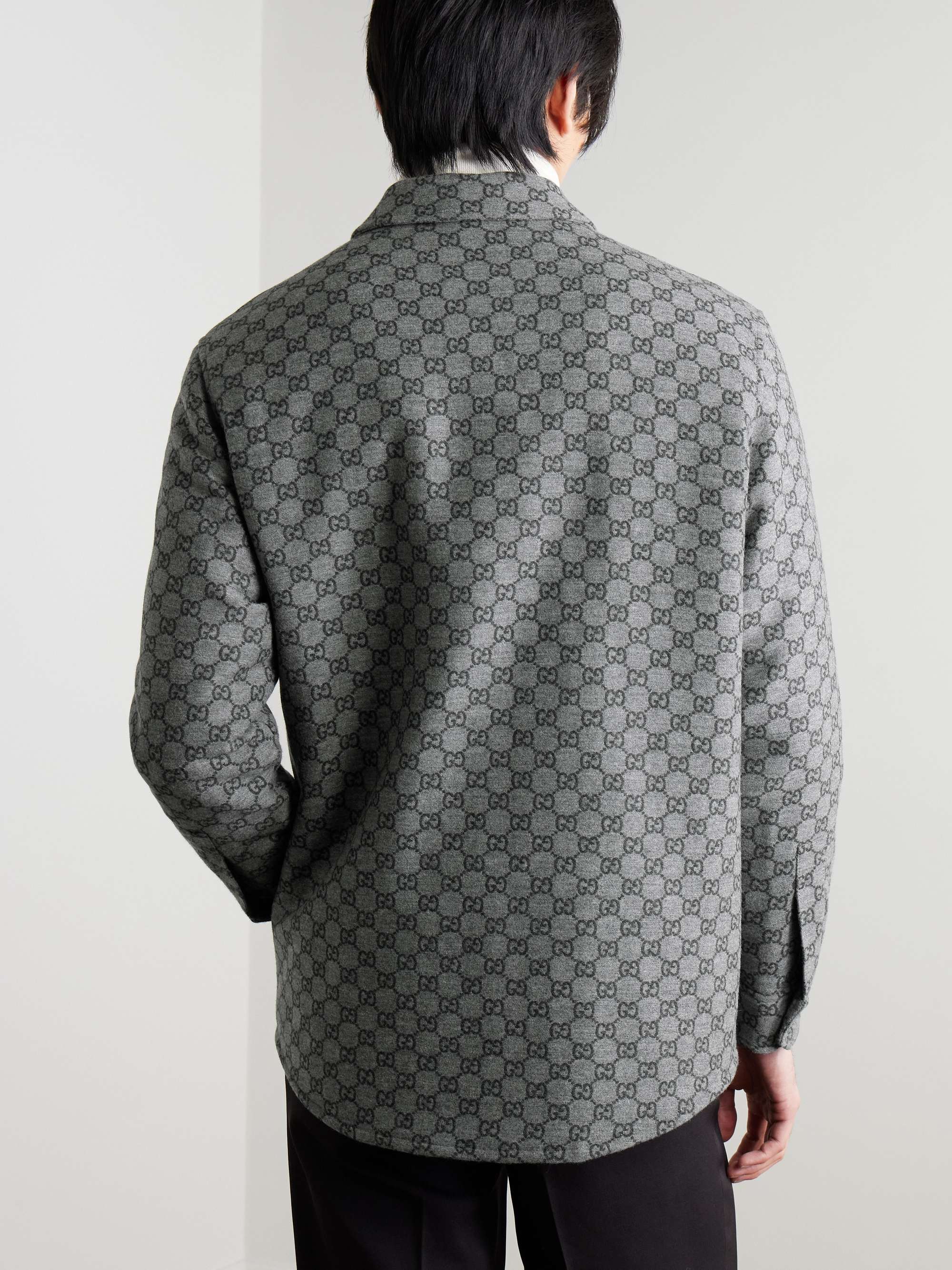GG Monogrammed Wool-Jacquard Overshirt view