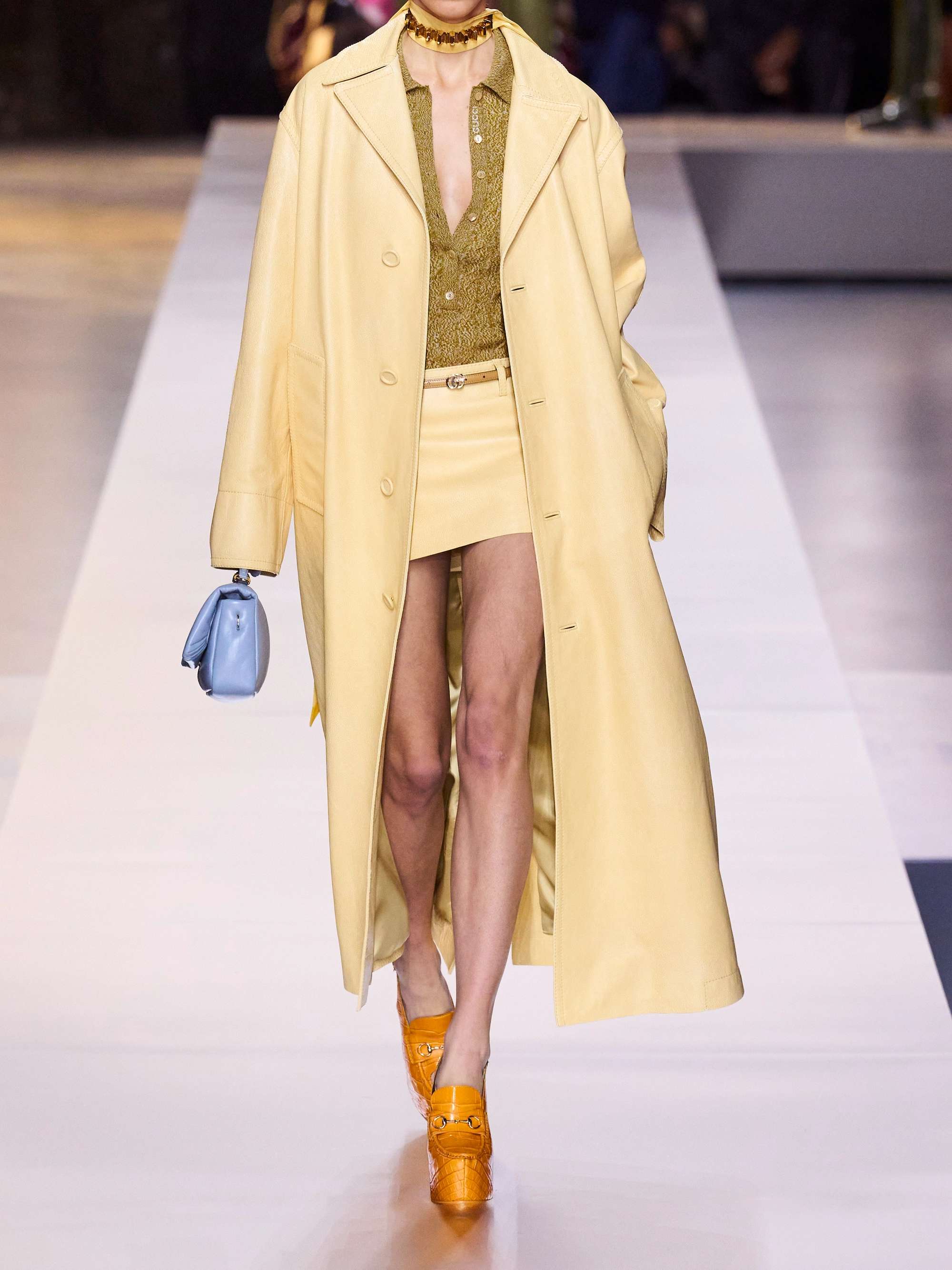 Textured-leather coat view
