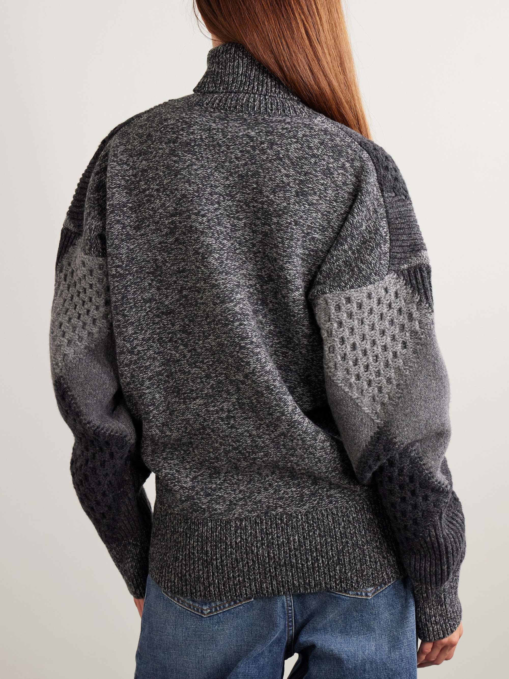 Argyle wool turtleneck sweater view