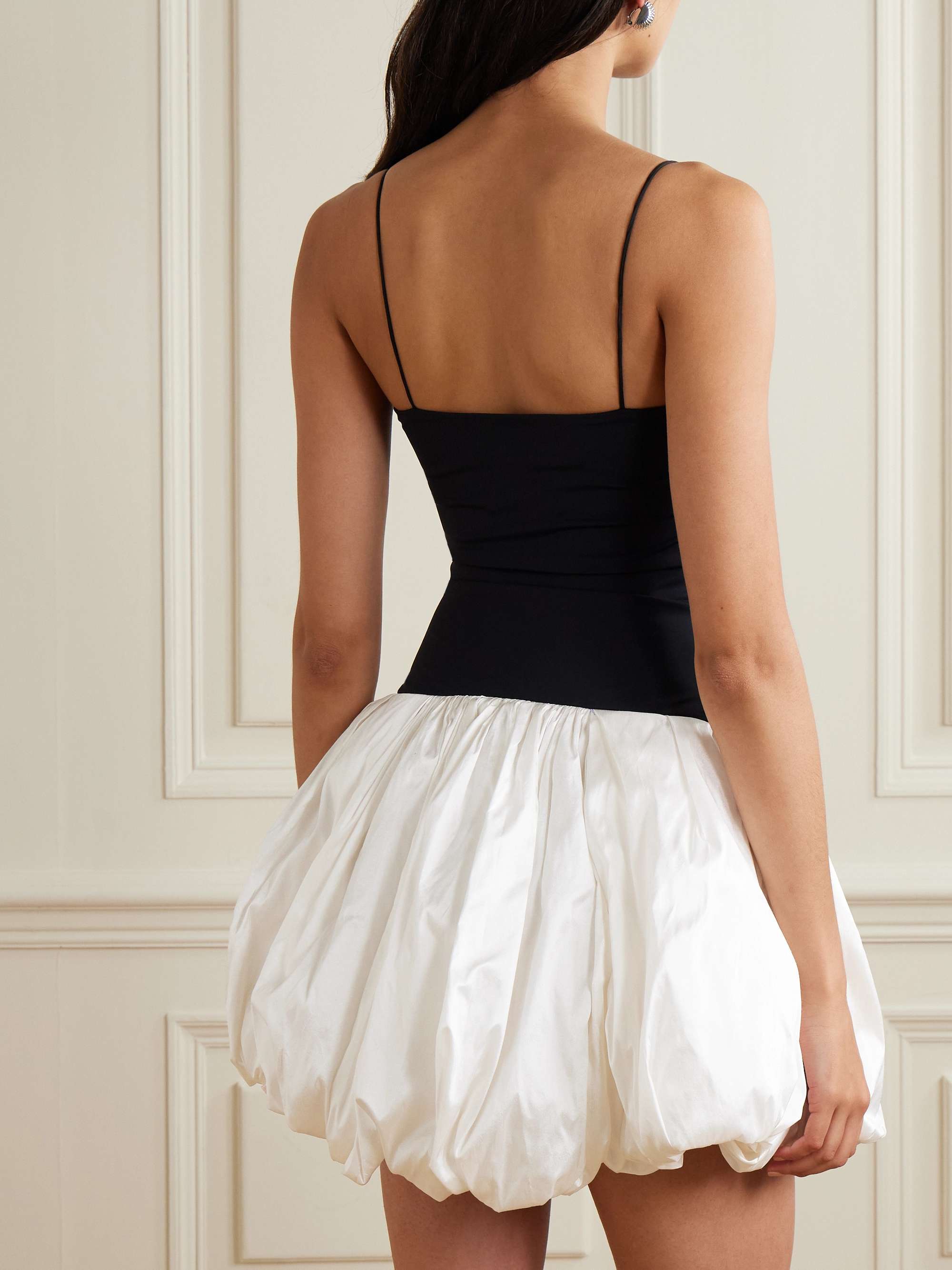 Ruched stretch-jersey and silk mini dress view