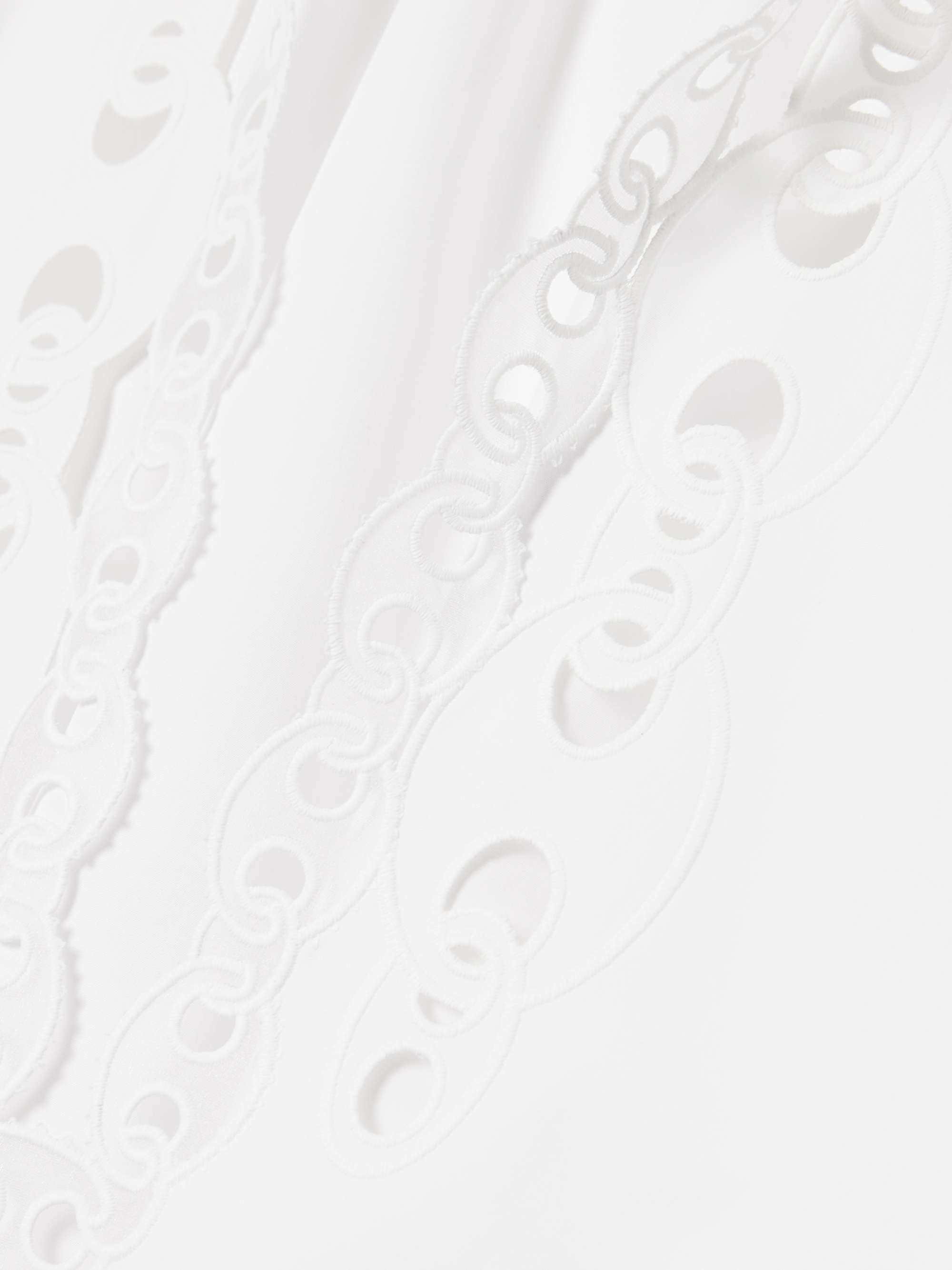 Broderie anglaise and tulle-trimmed cotton-poplin shirt view