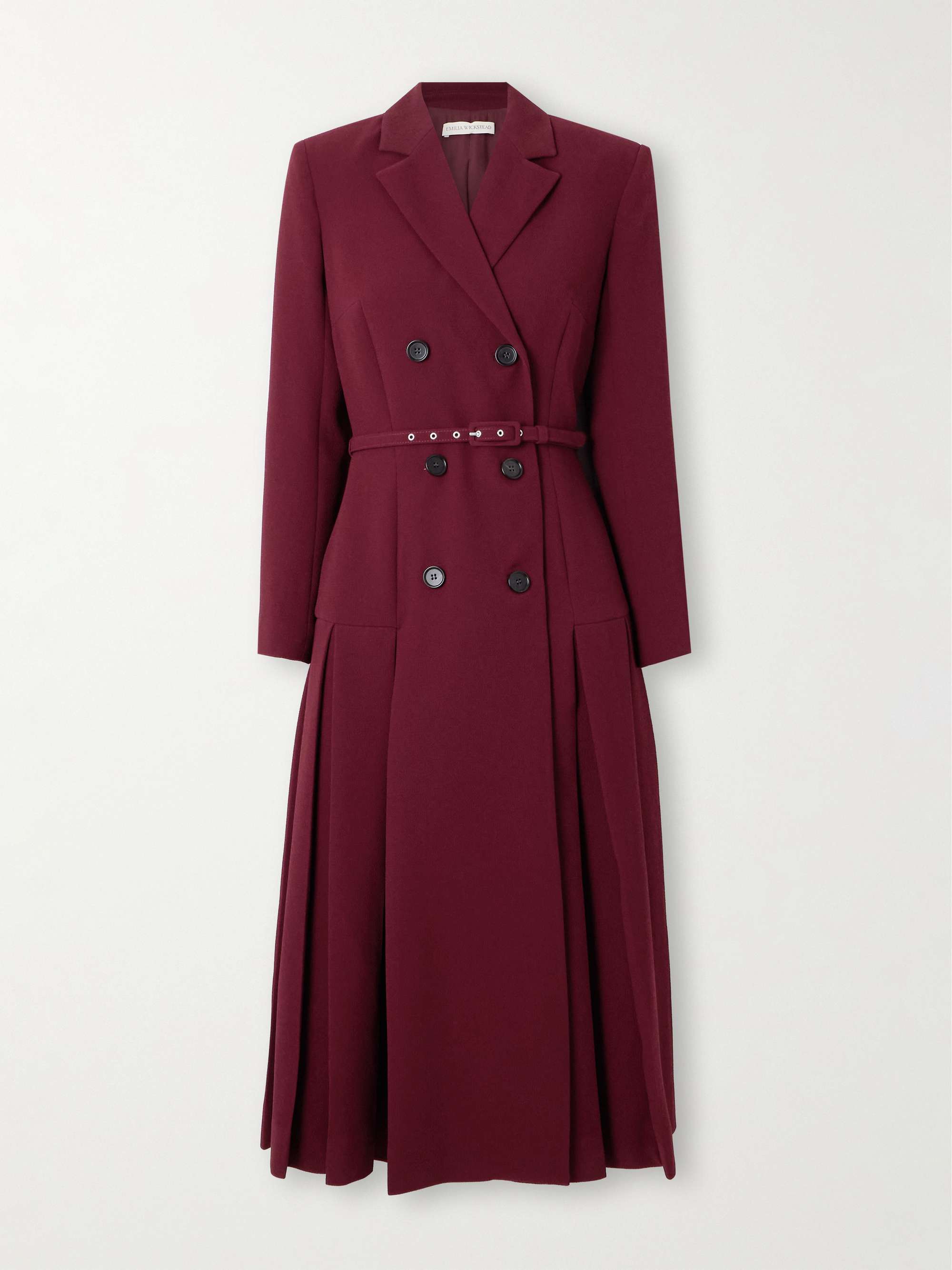 Chaney belted double-breasted crepe coat view