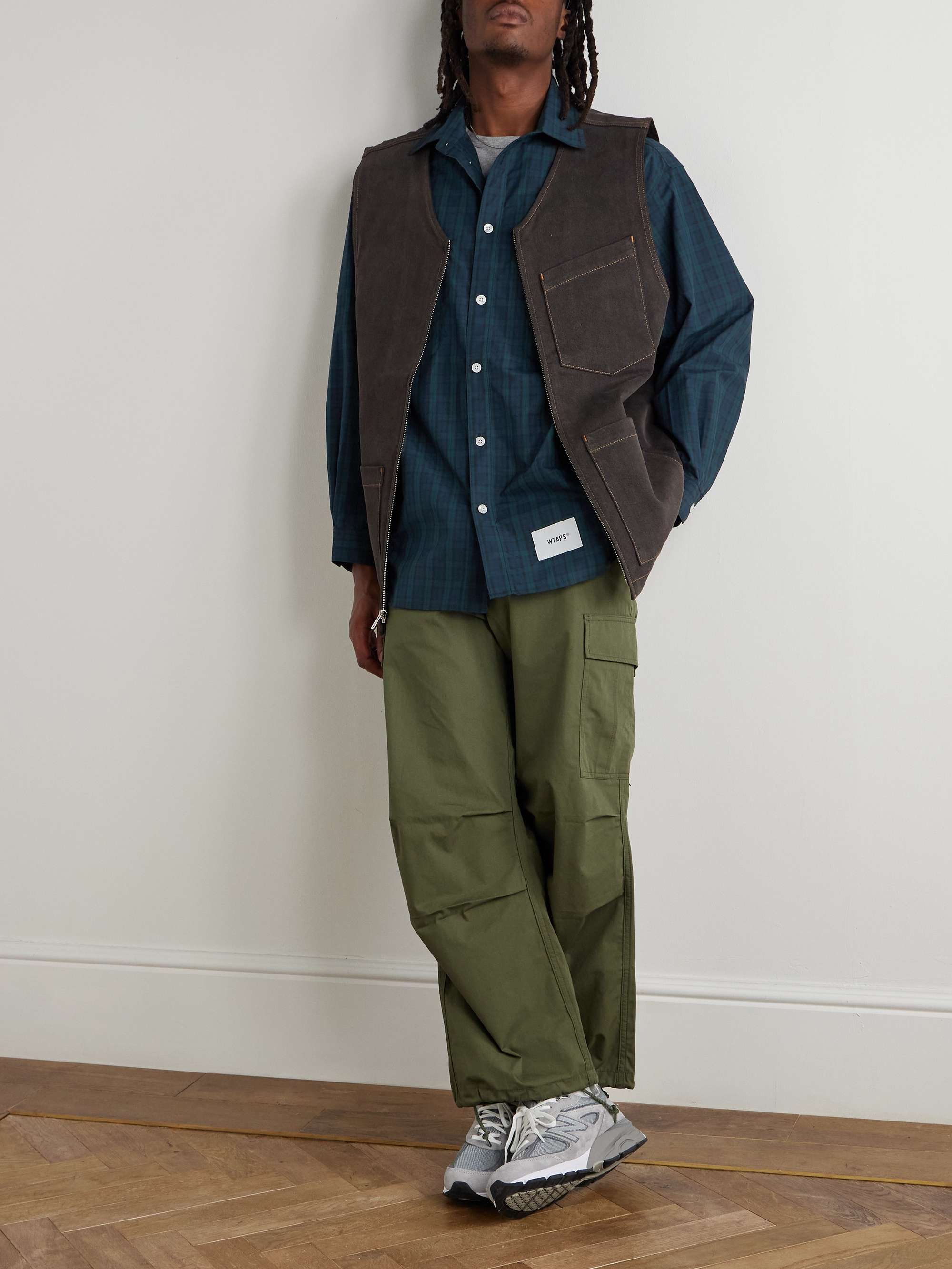 Logo-Appliquéd Checked Cotton-Broadcloth Shirt view