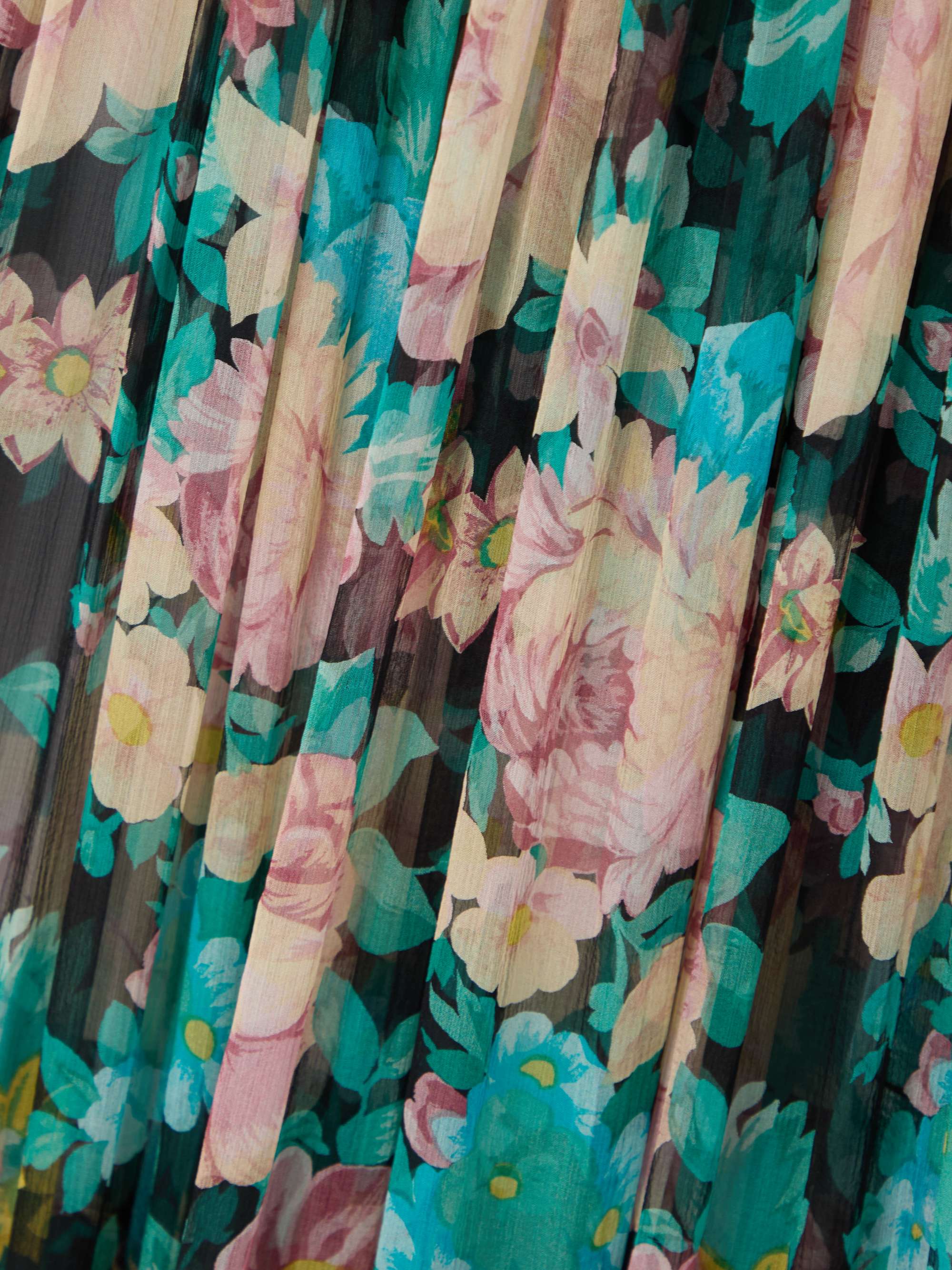 Gathered floral-print silk-muslin maxi dress view