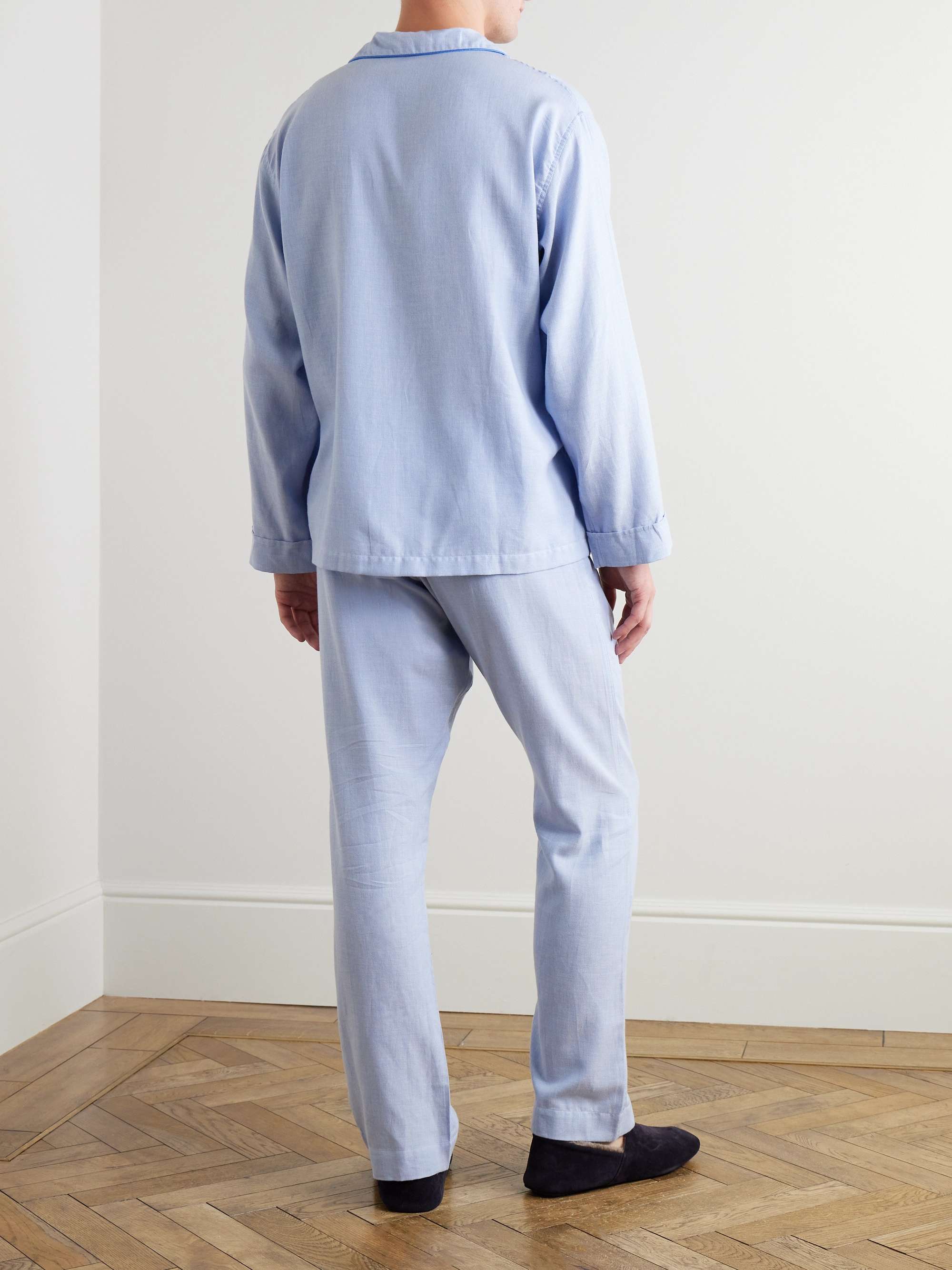 Camp-Collar Cotton-Twill Pyjama Set view