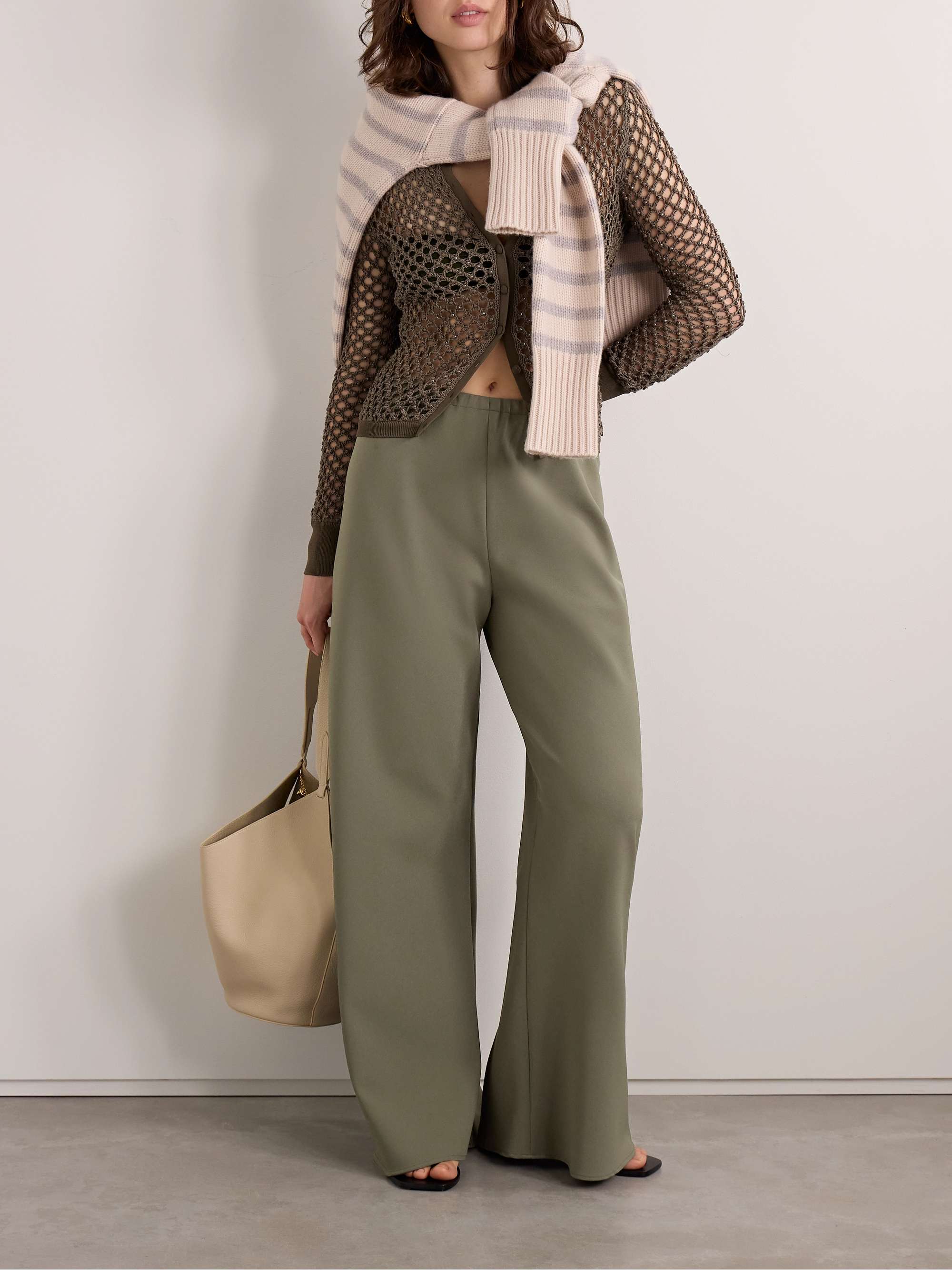 Colby recycled-crepe wide-leg pants view