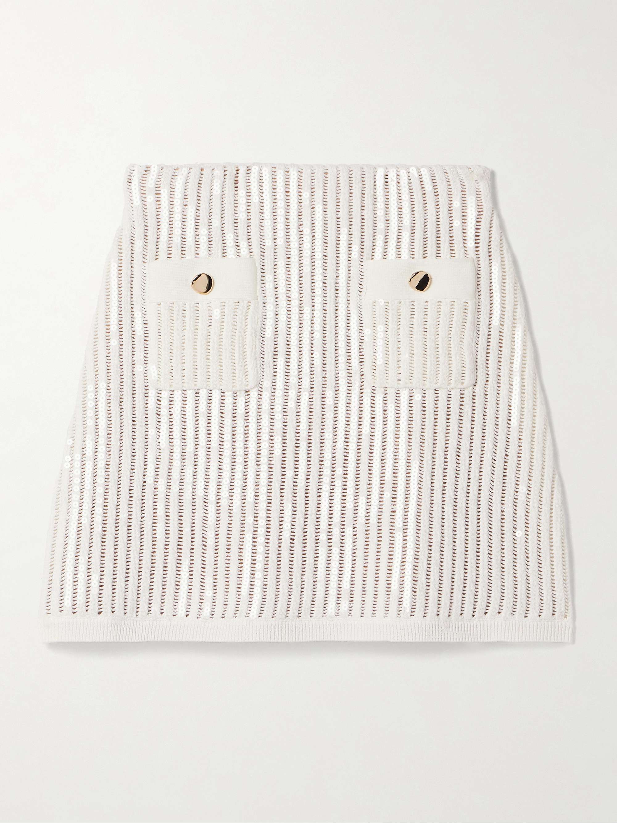 Sequined crocheted cotton and cashmere-blend mini skirt view