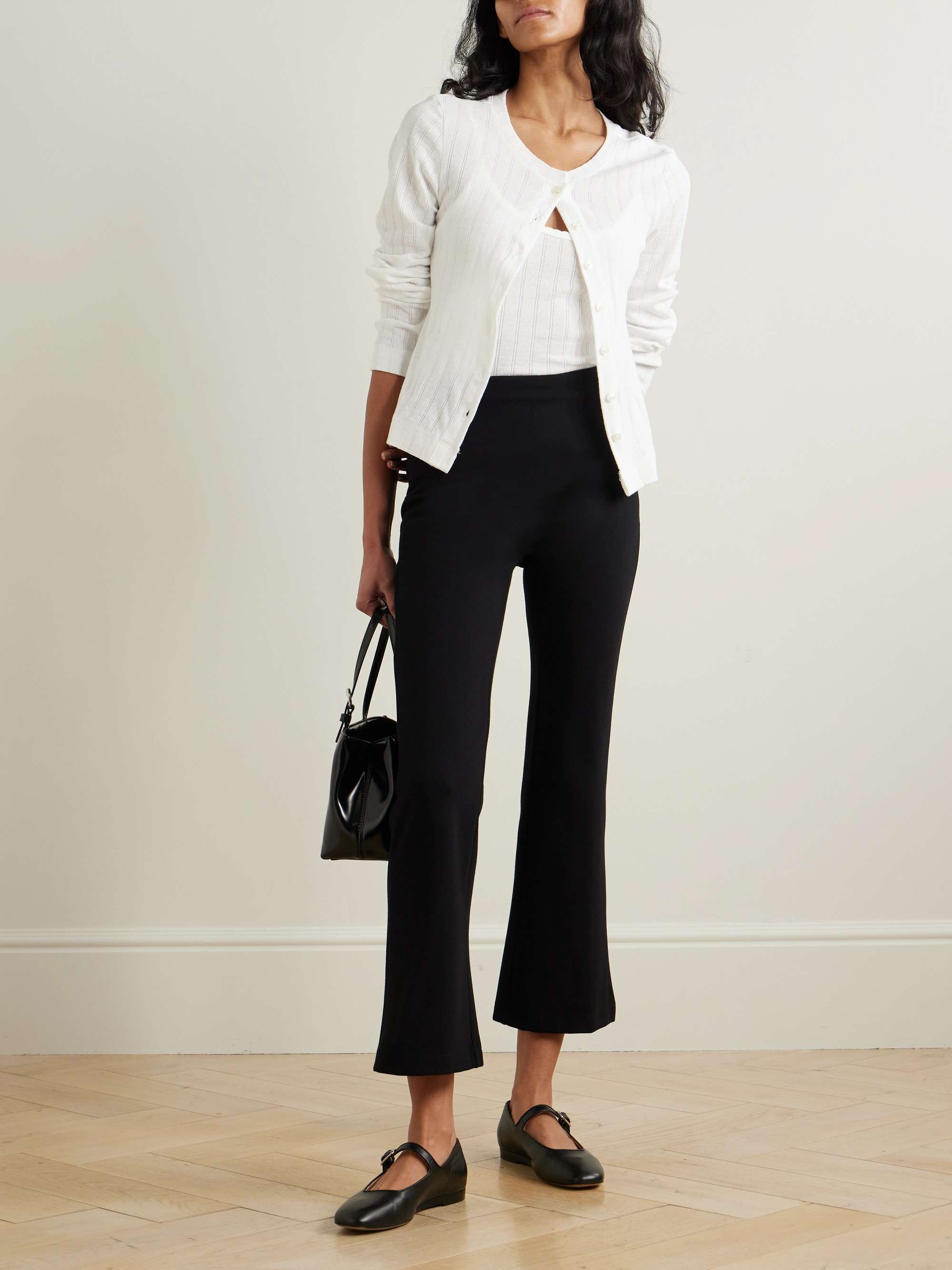 Rio cropped stretch-ponte flared pants view