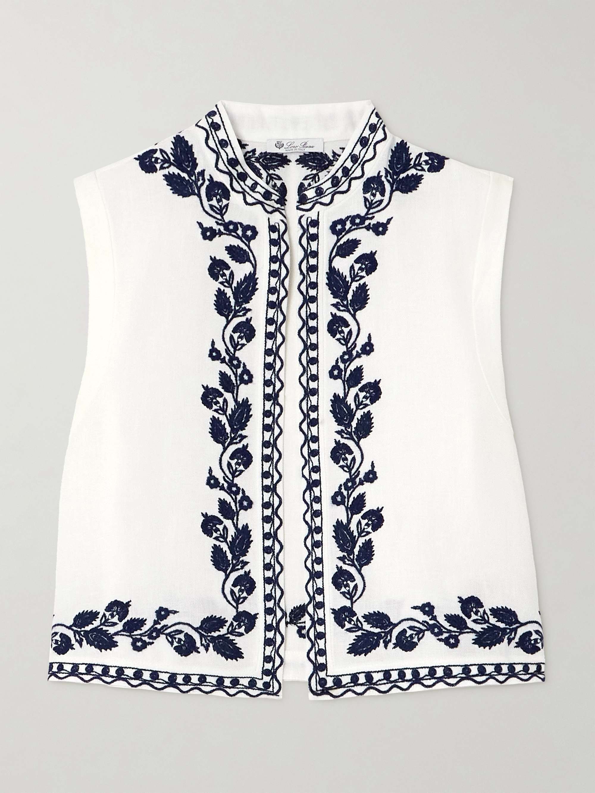 Dabney embroidered linen vest view